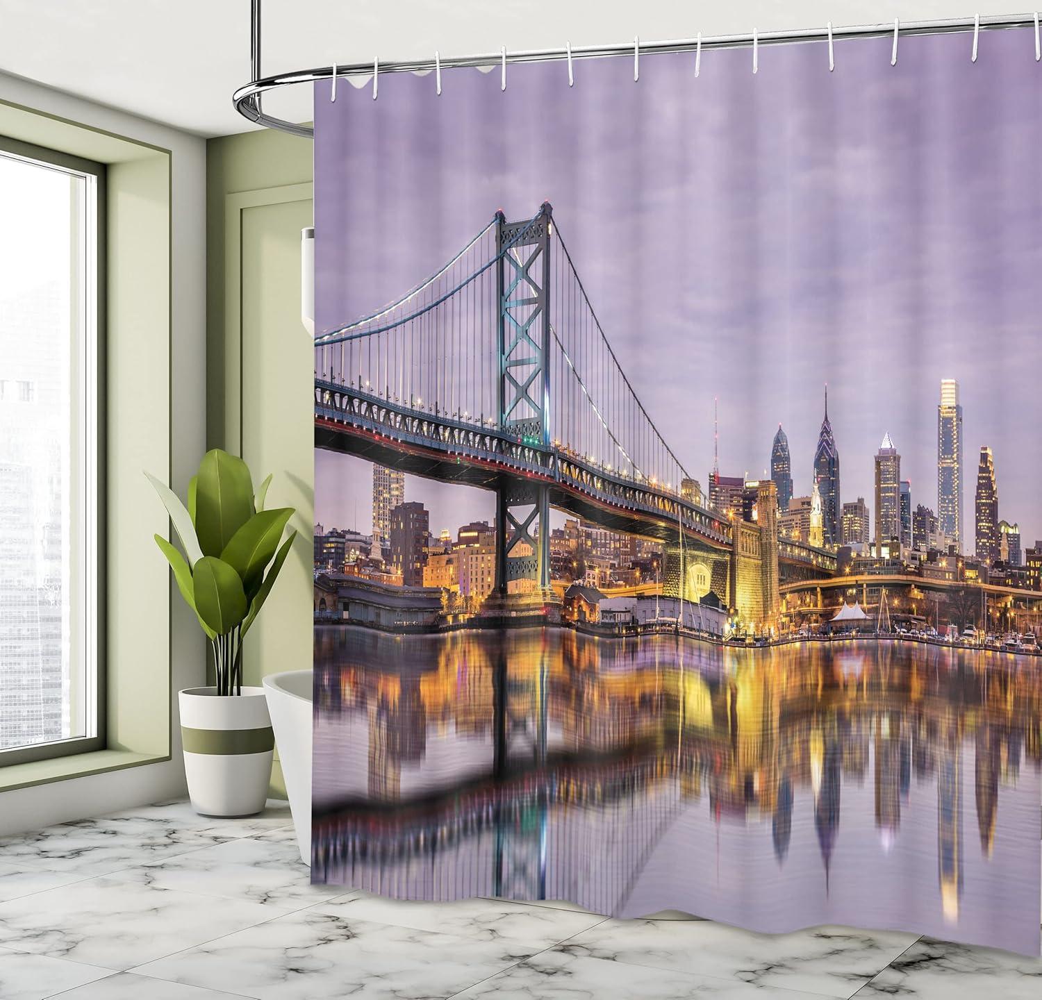 imageAmbesonne Rose Shower Curtain Romantic Lisianthus Berries as an Arch Marriage Wedding and Gatherings Design in Soft Pastel Colors Cloth Fabric Bathroom Set with Hooks 69 W x 75 L Purple CreamOrange Yellow