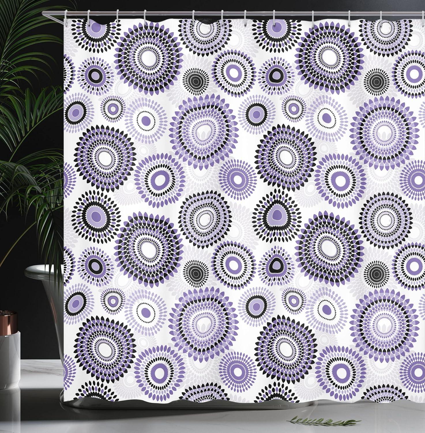 imageAmbesonne Rose Shower Curtain Romantic Lisianthus Berries as an Arch Marriage Wedding and Gatherings Design in Soft Pastel Colors Cloth Fabric Bathroom Set with Hooks 69 W x 75 L Purple CreamPurple White