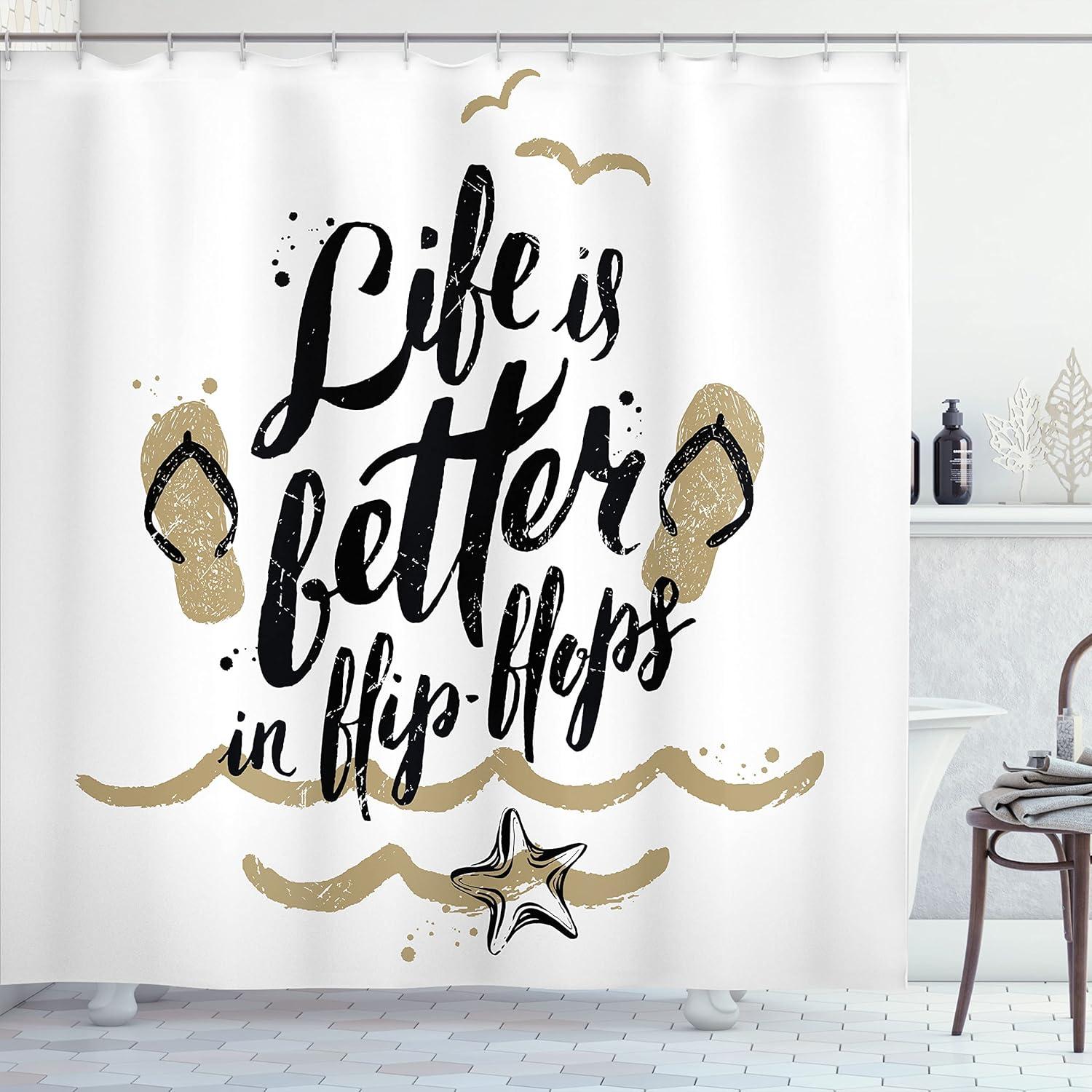 imageAmbesonne Rose Shower Curtain Romantic Lisianthus Berries as an Arch Marriage Wedding and Gatherings Design in Soft Pastel Colors Cloth Fabric Bathroom Set with Hooks 69 W x 75 L Purple CreamTan Black White