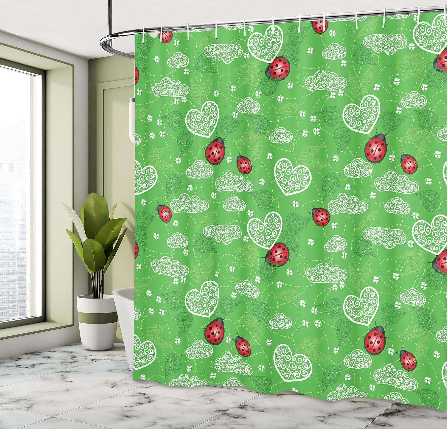 imageAmbesonne Rose Shower Curtain Romantic Lisianthus Berries as an Arch Marriage Wedding and Gatherings Design in Soft Pastel Colors Cloth Fabric Bathroom Set with Hooks 69 W x 75 L Purple CreamGreen Red White