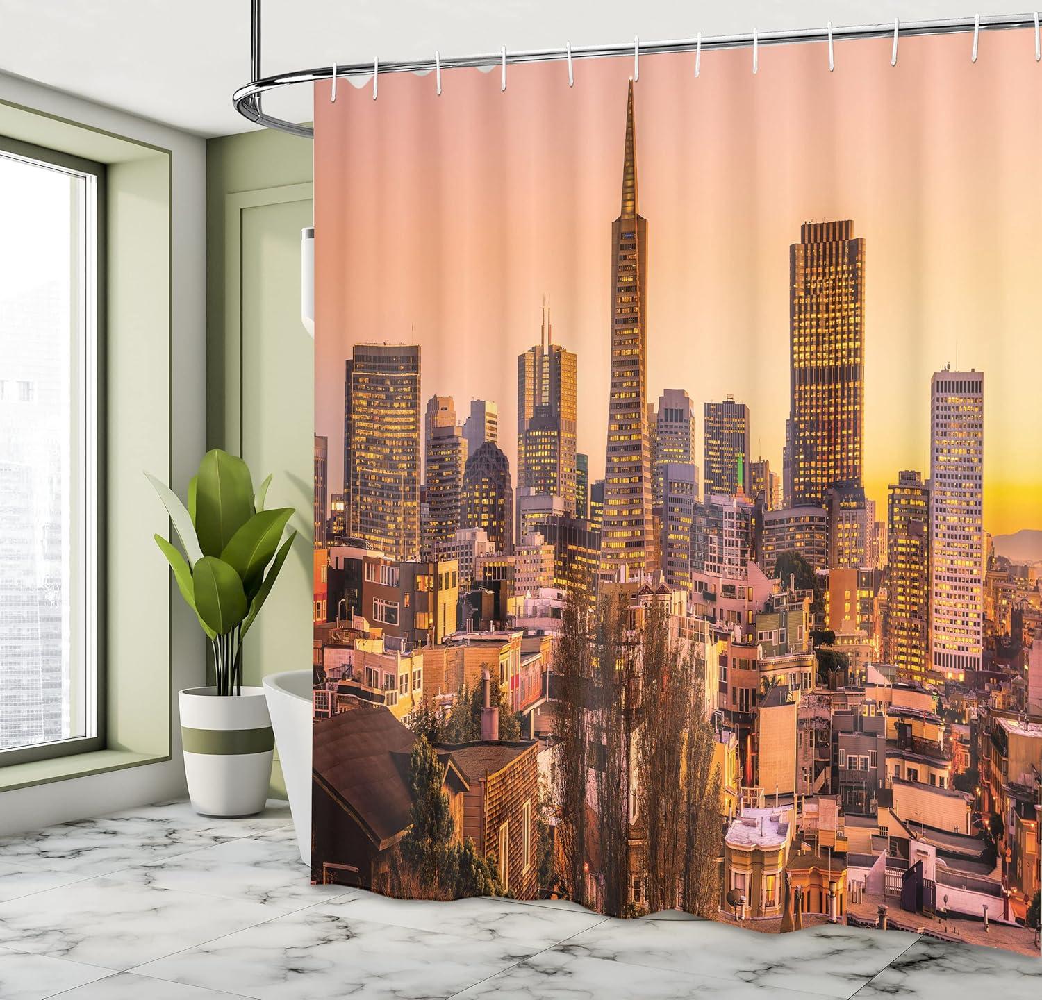 imageAmbesonne Rose Shower Curtain Romantic Lisianthus Berries as an Arch Marriage Wedding and Gatherings Design in Soft Pastel Colors Cloth Fabric Bathroom Set with Hooks 69 W x 75 L Purple CreamYellow Orange