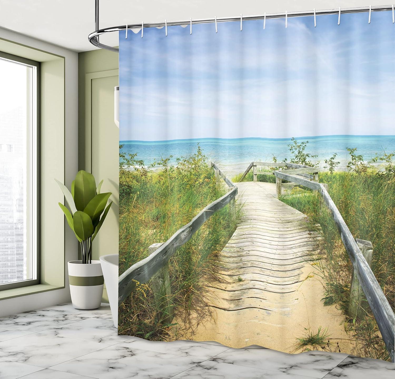 imageAmbesonne Rose Shower Curtain Romantic Lisianthus Berries as an Arch Marriage Wedding and Gatherings Design in Soft Pastel Colors Cloth Fabric Bathroom Set with Hooks 69 W x 75 L Purple CreamBrown Fern