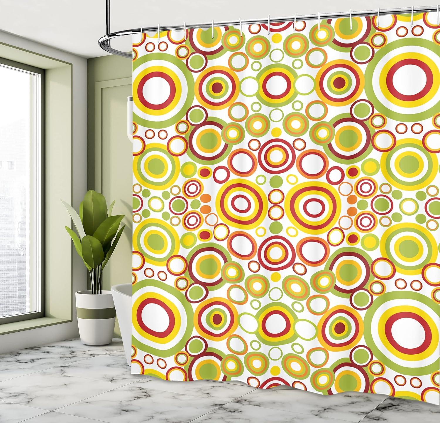 imageAmbesonne Rose Shower Curtain Romantic Lisianthus Berries as an Arch Marriage Wedding and Gatherings Design in Soft Pastel Colors Cloth Fabric Bathroom Set with Hooks 69 W x 75 L Purple CreamGreen Yellow