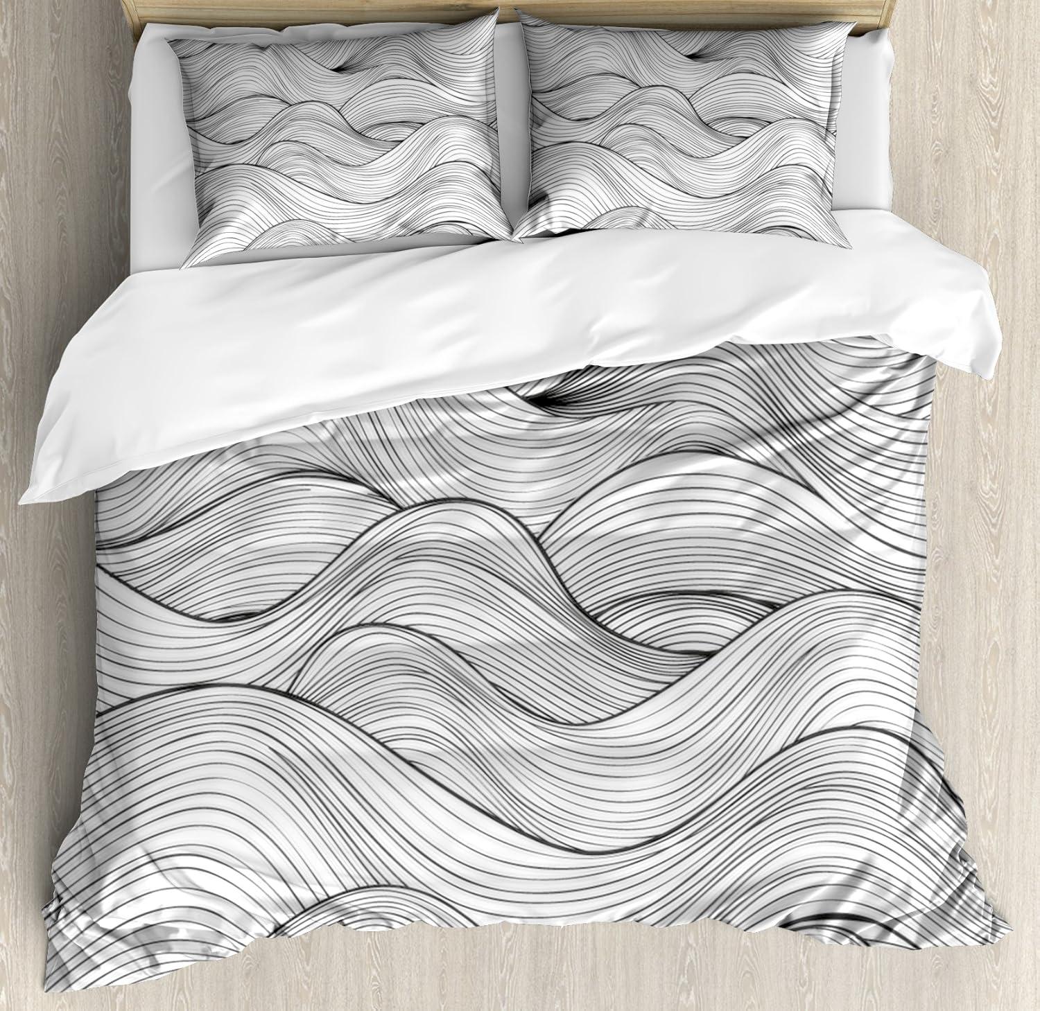 imageAmbesonne Spanish Duvet Cover Sets Te Quiero Hoy Manana Y Siempre Love Words with Heart on Arrow Valentines Bedding Set with 2 Duvet Covers amp 4 Pillowcases 2 Pack Queen Size Black Camel WhiteCharcoal Grey White