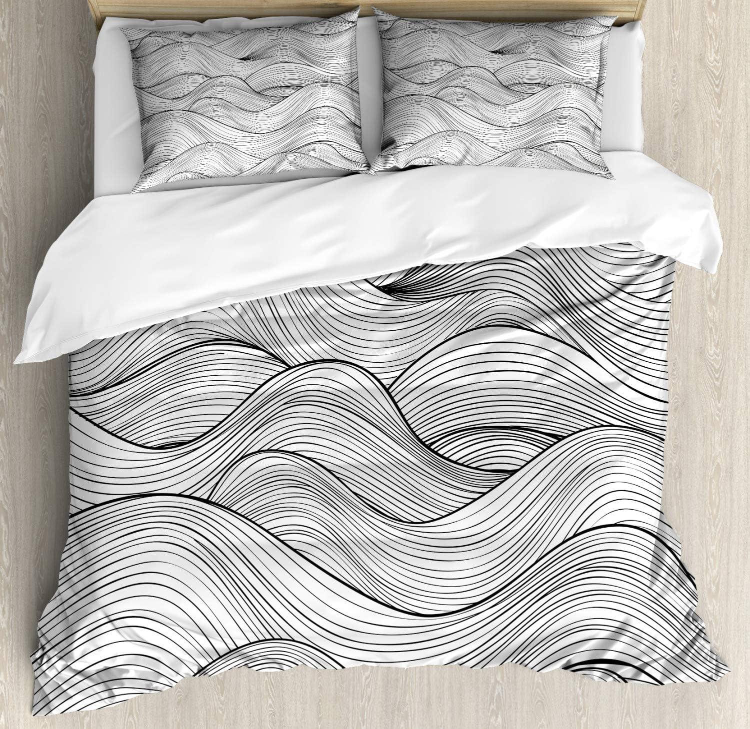 imageAmbesonne Spanish Duvet Cover Sets Te Quiero Hoy Manana Y Siempre Love Words with Heart on Arrow Valentines Bedding Set with 2 Duvet Covers amp 4 Pillowcases 2 Pack Queen Size Black Camel WhiteCharcoal Grey White