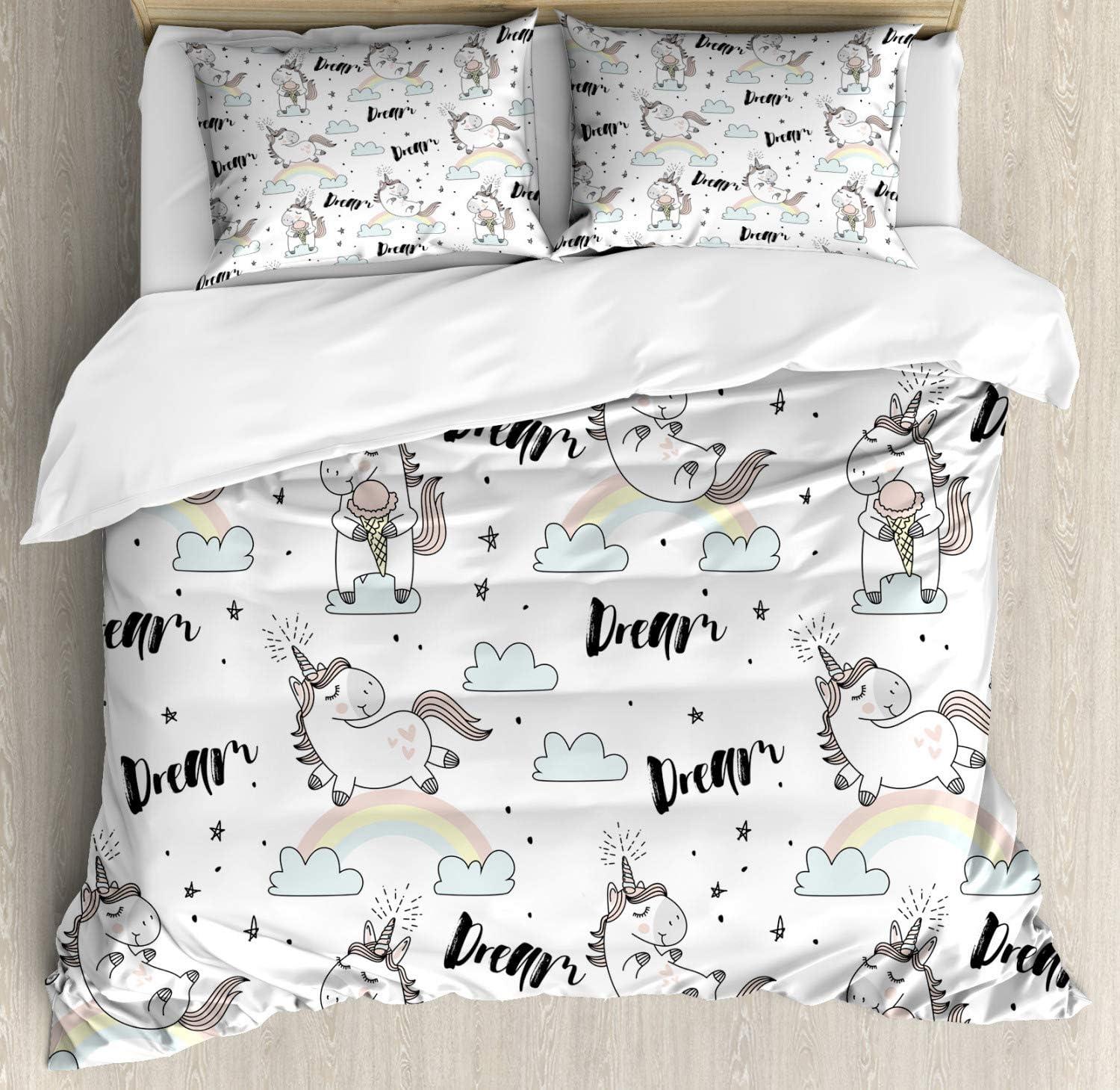 imageAmbesonne Spanish Duvet Cover Sets Te Quiero Hoy Manana Y Siempre Love Words with Heart on Arrow Valentines Bedding Set with 2 Duvet Covers amp 4 Pillowcases 2 Pack Queen Size Black Camel WhiteSoft Blue Cream