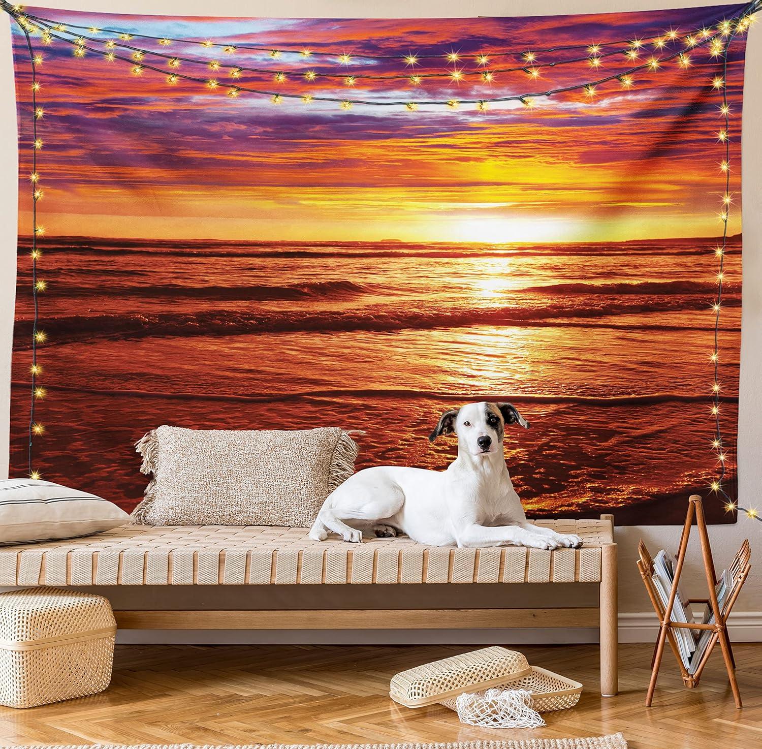 imageAmbesonne Turtle Tapestry Coral Reef and Sea Turtle Close up Photo Bonaire Island Waters Maritime Wide Wall Hanging for Bedroom Living Room Dorm 60 X 40 Pale Coffee Brown BlueYellow Orange