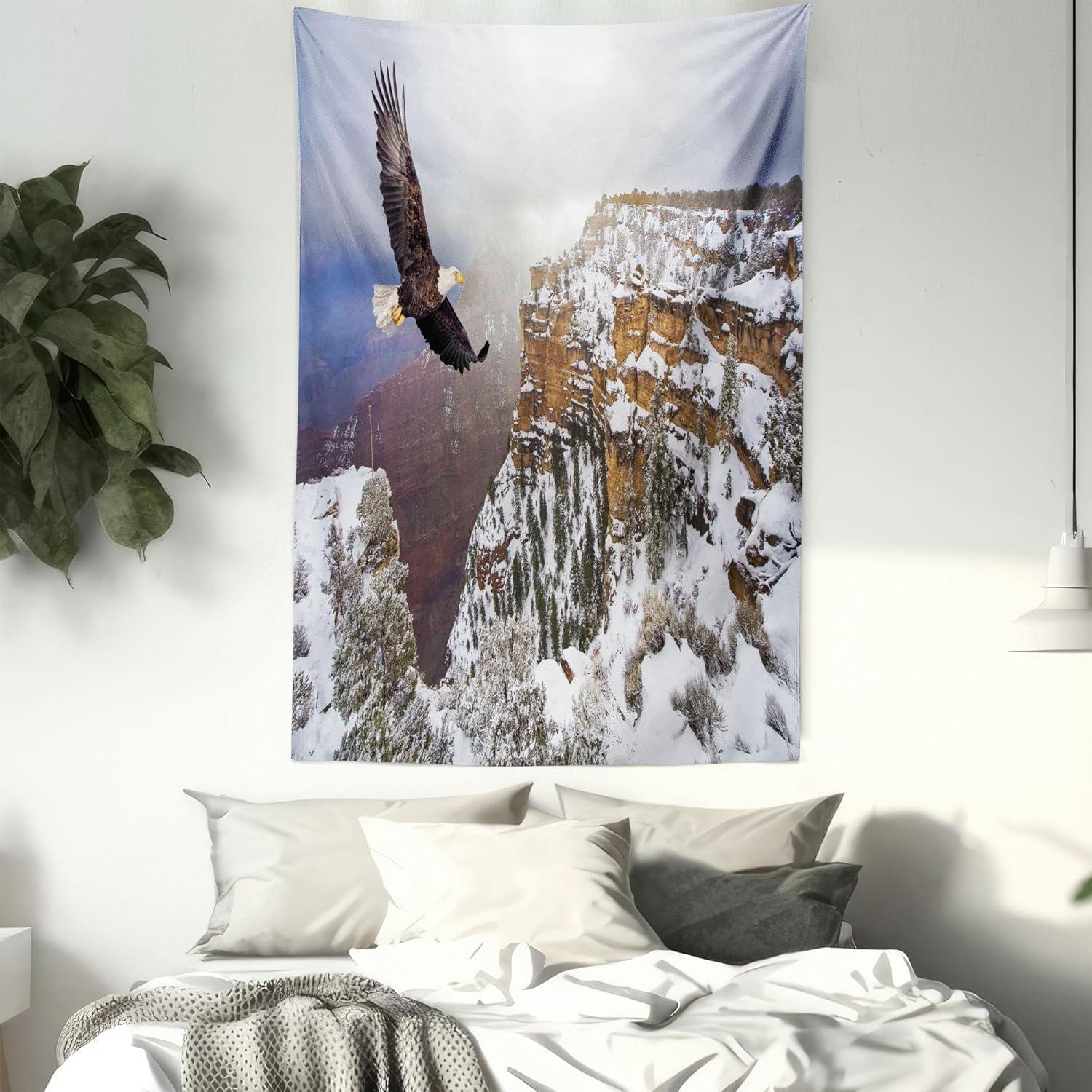 imageAmbesonne Turtle Tapestry Coral Reef and Sea Turtle Close up Photo Bonaire Island Waters Maritime Wide Wall Hanging for Bedroom Living Room Dorm 60 X 40 Pale Coffee Brown BlueWhite Brown