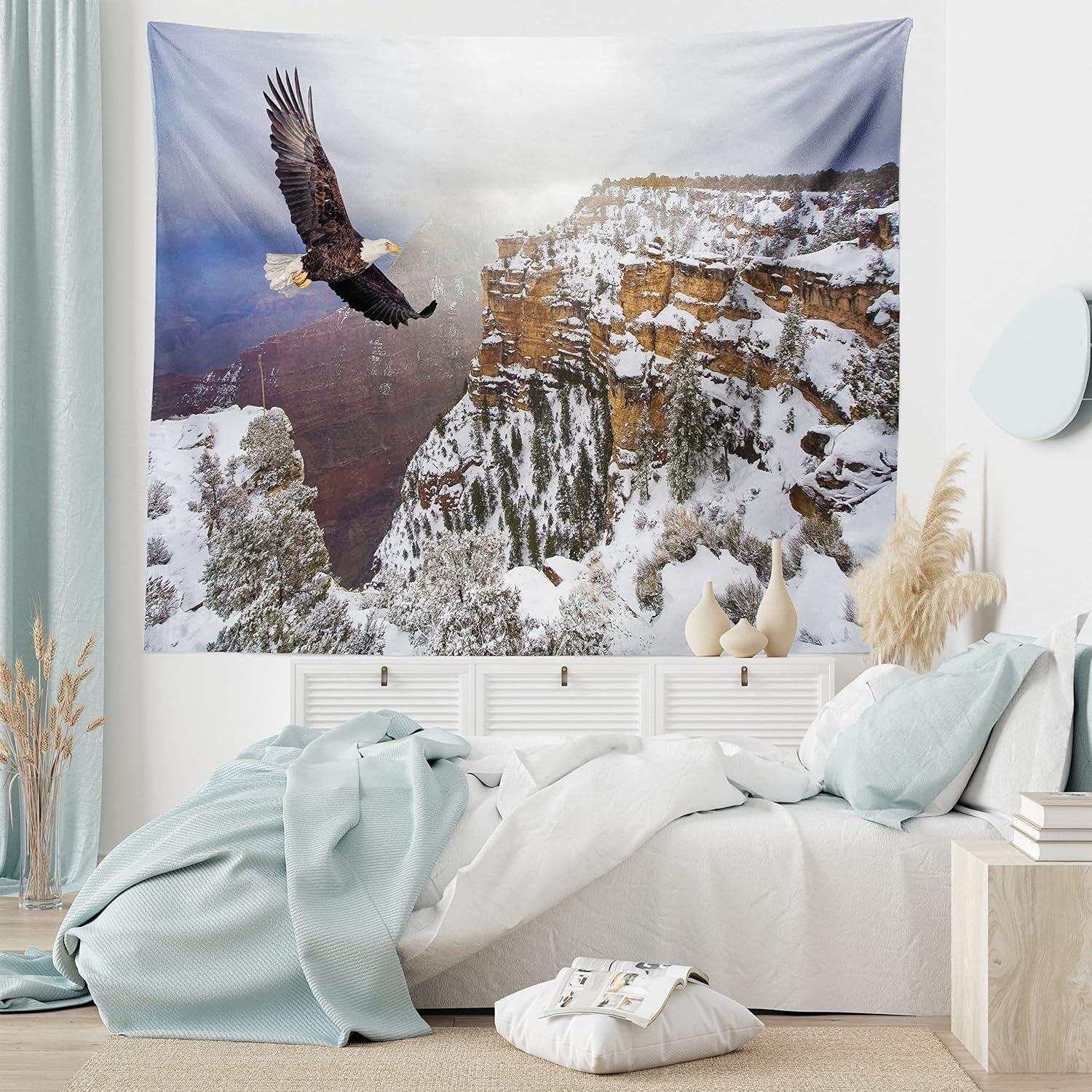 imageAmbesonne Turtle Tapestry Coral Reef and Sea Turtle Close up Photo Bonaire Island Waters Maritime Wide Wall Hanging for Bedroom Living Room Dorm 60 X 40 Pale Coffee Brown BlueWhite Brown