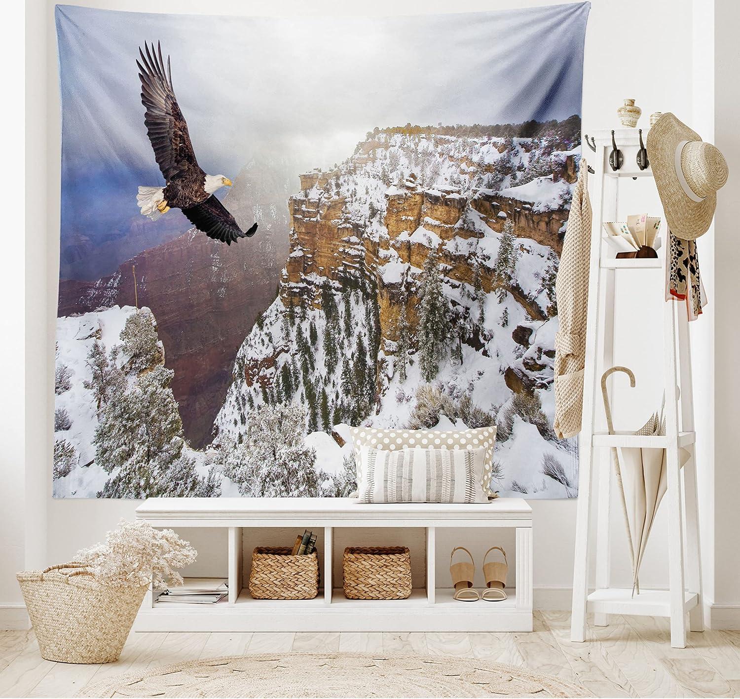 imageAmbesonne Turtle Tapestry Coral Reef and Sea Turtle Close up Photo Bonaire Island Waters Maritime Wide Wall Hanging for Bedroom Living Room Dorm 60 X 40 Pale Coffee Brown BlueWhite Brown