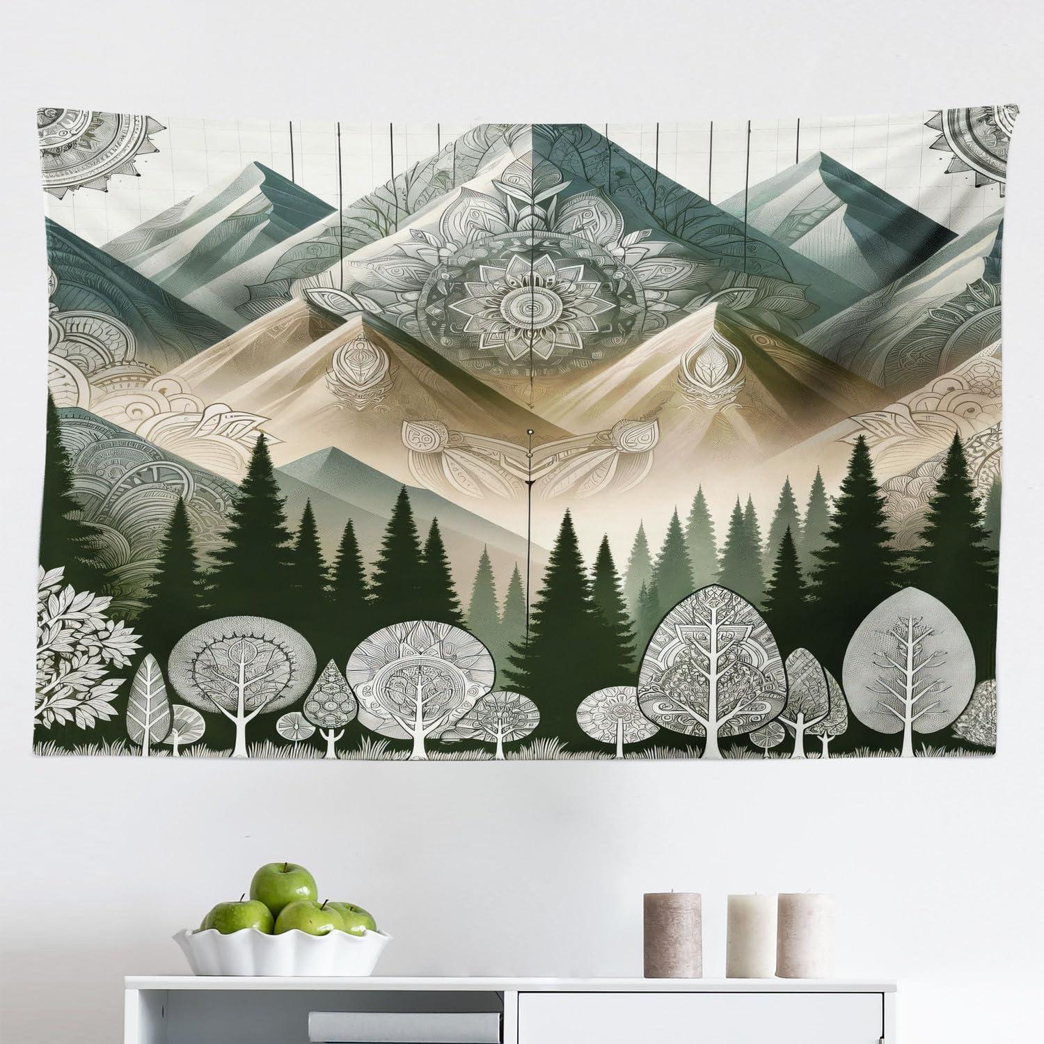 imageAmbesonne Turtle Tapestry Coral Reef and Sea Turtle Close up Photo Bonaire Island Waters Maritime Wide Wall Hanging for Bedroom Living Room Dorm 60 X 40 Pale Coffee Brown BlueDark Green Blue Grey Ecru