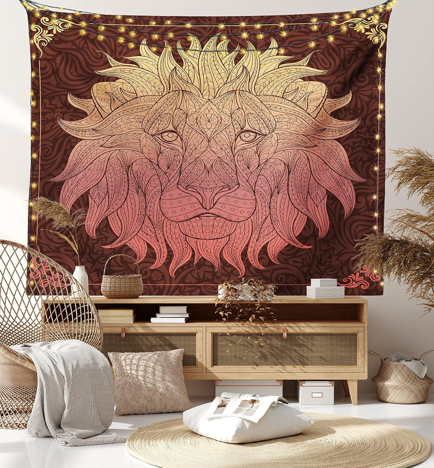 imageAmbesonne Turtle Tapestry Coral Reef and Sea Turtle Close up Photo Bonaire Island Waters Maritime Wide Wall Hanging for Bedroom Living Room Dorm 60 X 40 Pale Coffee Brown BlueMaroon and Yellow