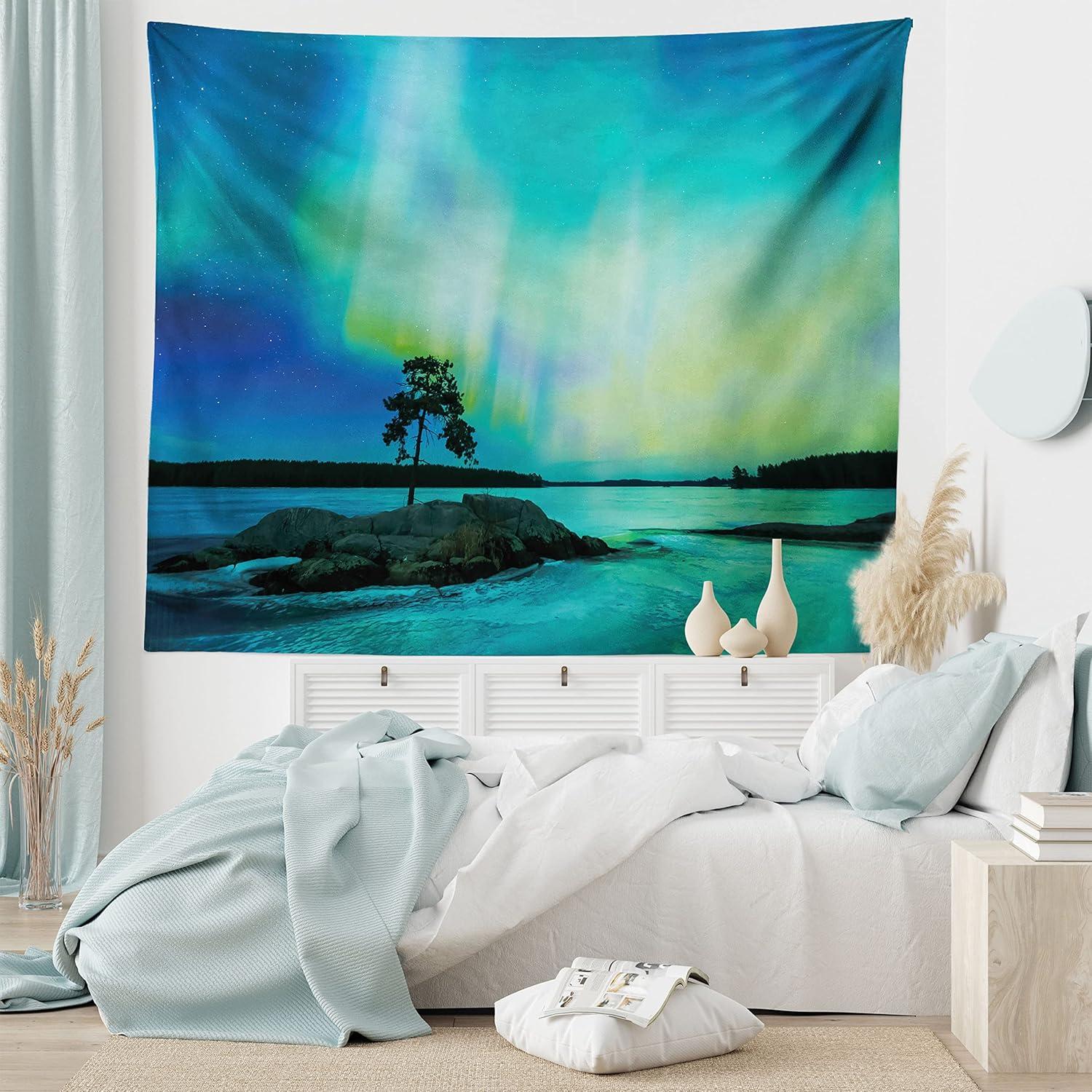 imageAmbesonne Turtle Tapestry Coral Reef and Sea Turtle Close up Photo Bonaire Island Waters Maritime Wide Wall Hanging for Bedroom Living Room Dorm 60 X 40 Pale Coffee Brown BlueTeal Blue Lime Green
