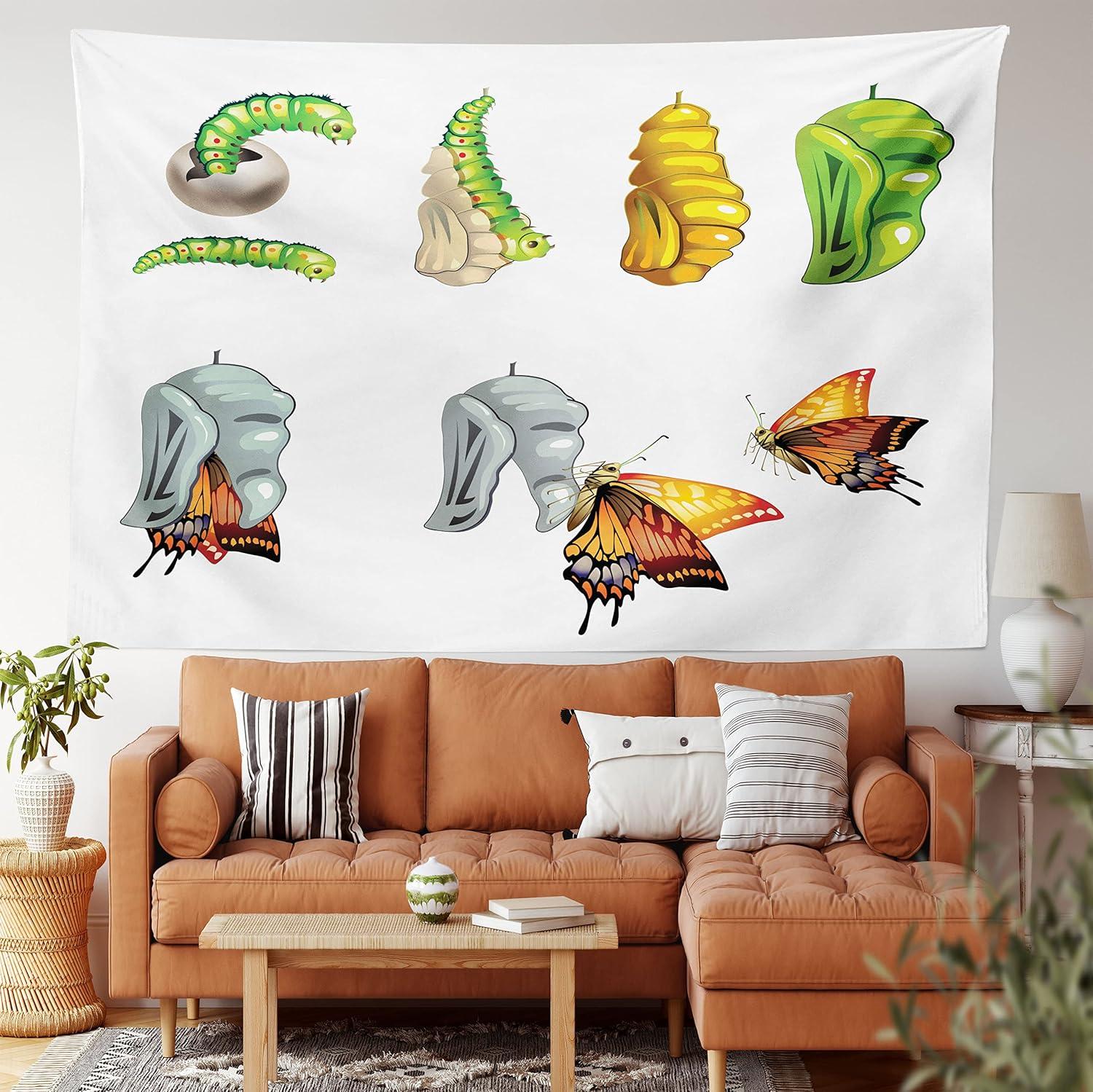 imageAmbesonne Turtle Tapestry Coral Reef and Sea Turtle Close up Photo Bonaire Island Waters Maritime Wide Wall Hanging for Bedroom Living Room Dorm 60 X 40 Pale Coffee Brown BlueGreen Grey Marigold