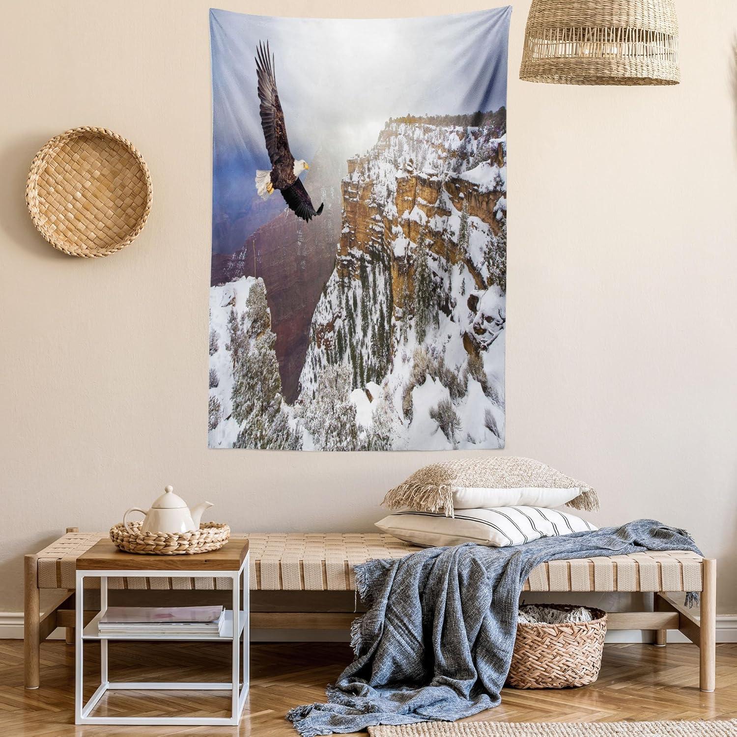 imageAmbesonne Turtle Tapestry Coral Reef and Sea Turtle Close up Photo Bonaire Island Waters Maritime Wide Wall Hanging for Bedroom Living Room Dorm 60 X 40 Pale Coffee Brown BlueWhite Brown