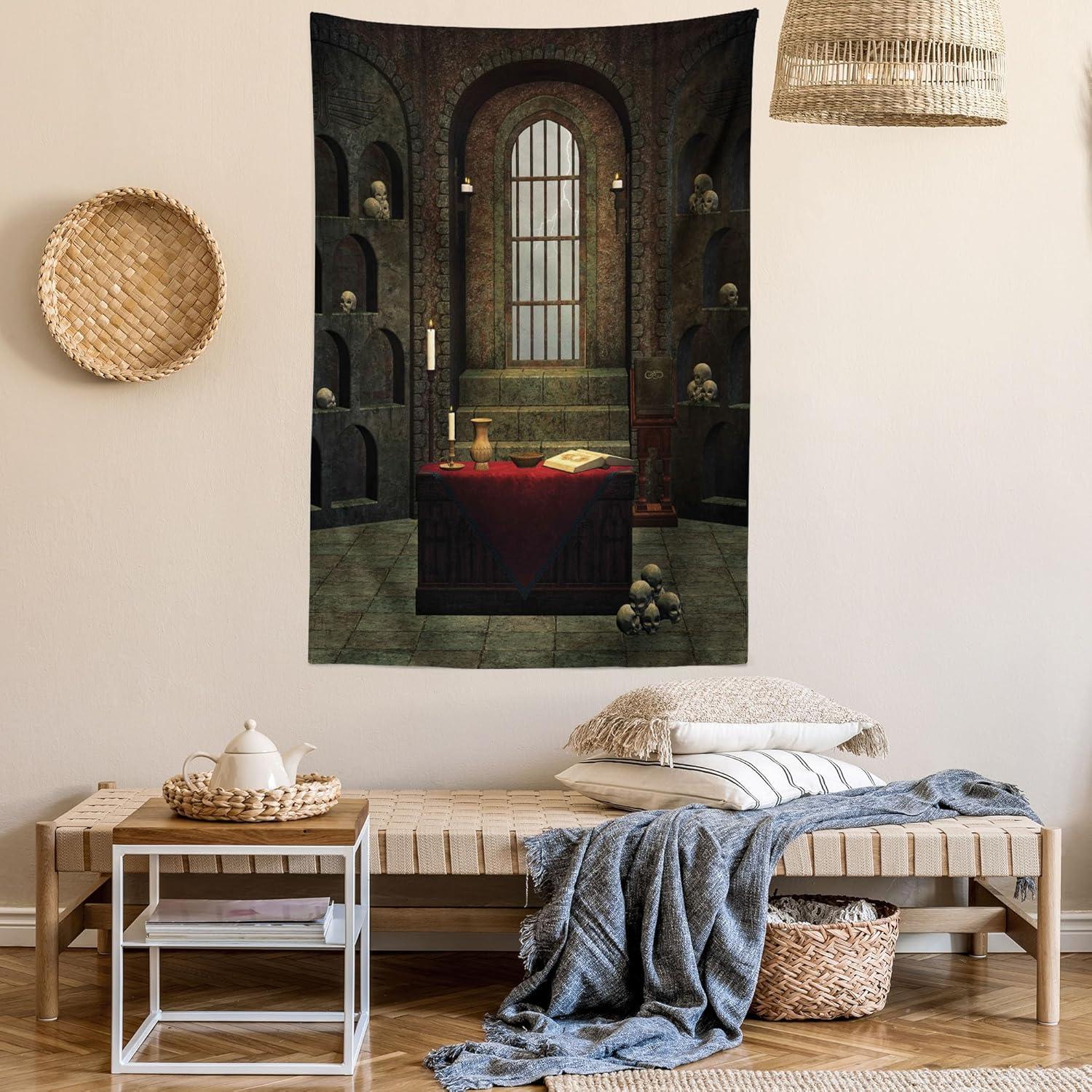imageAmbesonne Turtle Tapestry Coral Reef and Sea Turtle Close up Photo Bonaire Island Waters Maritime Wide Wall Hanging for Bedroom Living Room Dorm 60 X 40 Pale Coffee Brown BlueRed Brown
