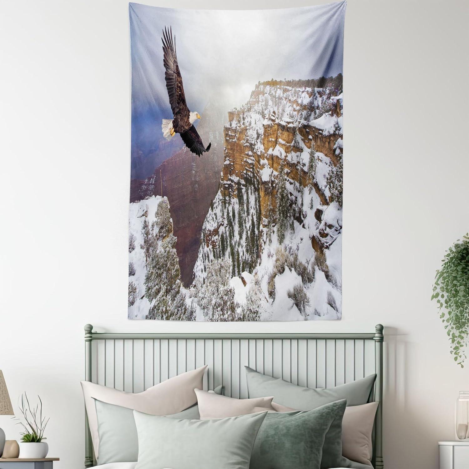 imageAmbesonne Turtle Tapestry Coral Reef and Sea Turtle Close up Photo Bonaire Island Waters Maritime Wide Wall Hanging for Bedroom Living Room Dorm 60 X 40 Pale Coffee Brown BlueWhite Brown