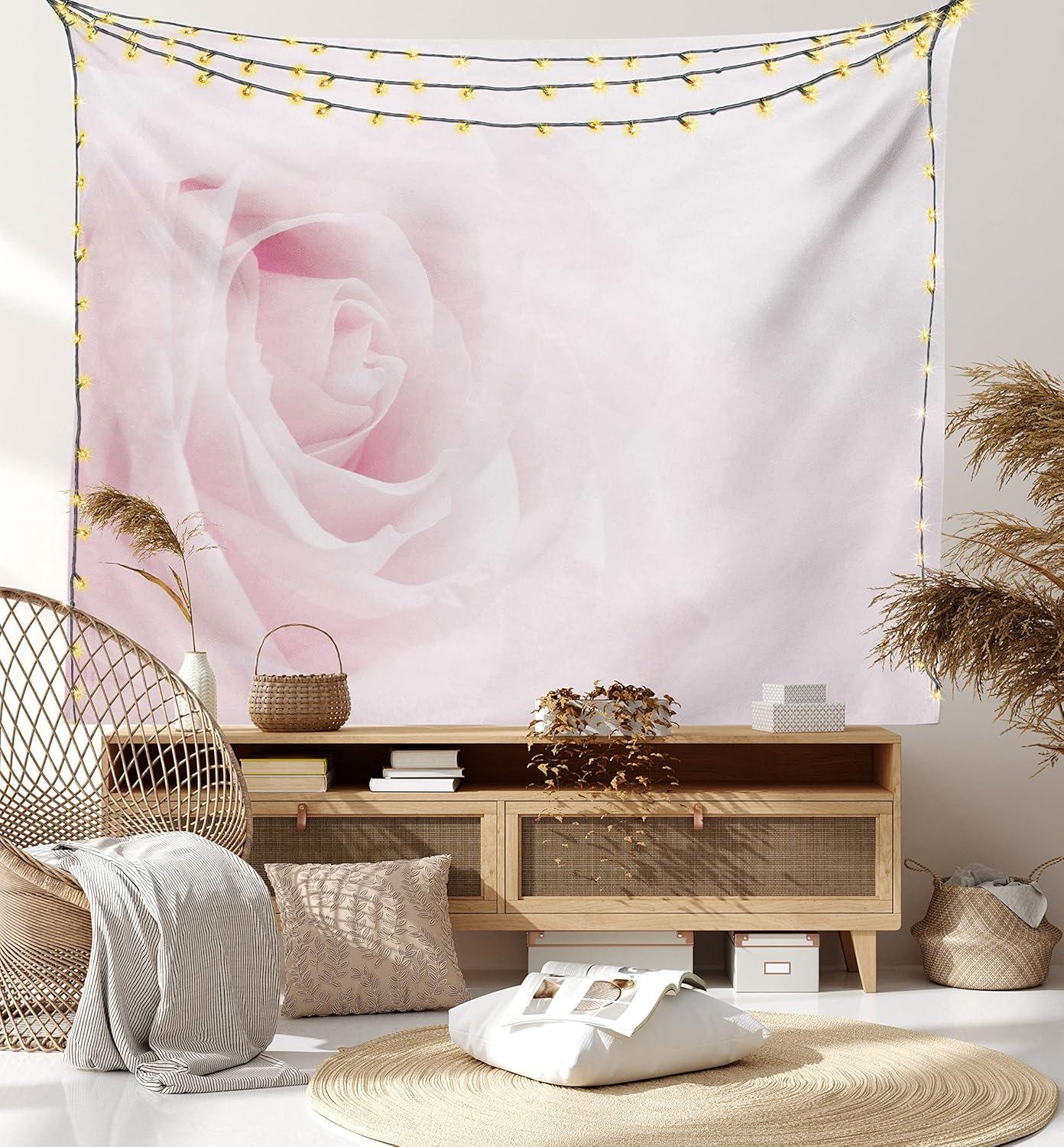 imageAmbesonne Turtle Tapestry Coral Reef and Sea Turtle Close up Photo Bonaire Island Waters Maritime Wide Wall Hanging for Bedroom Living Room Dorm 60 X 40 Pale Coffee Brown BluePale Pink