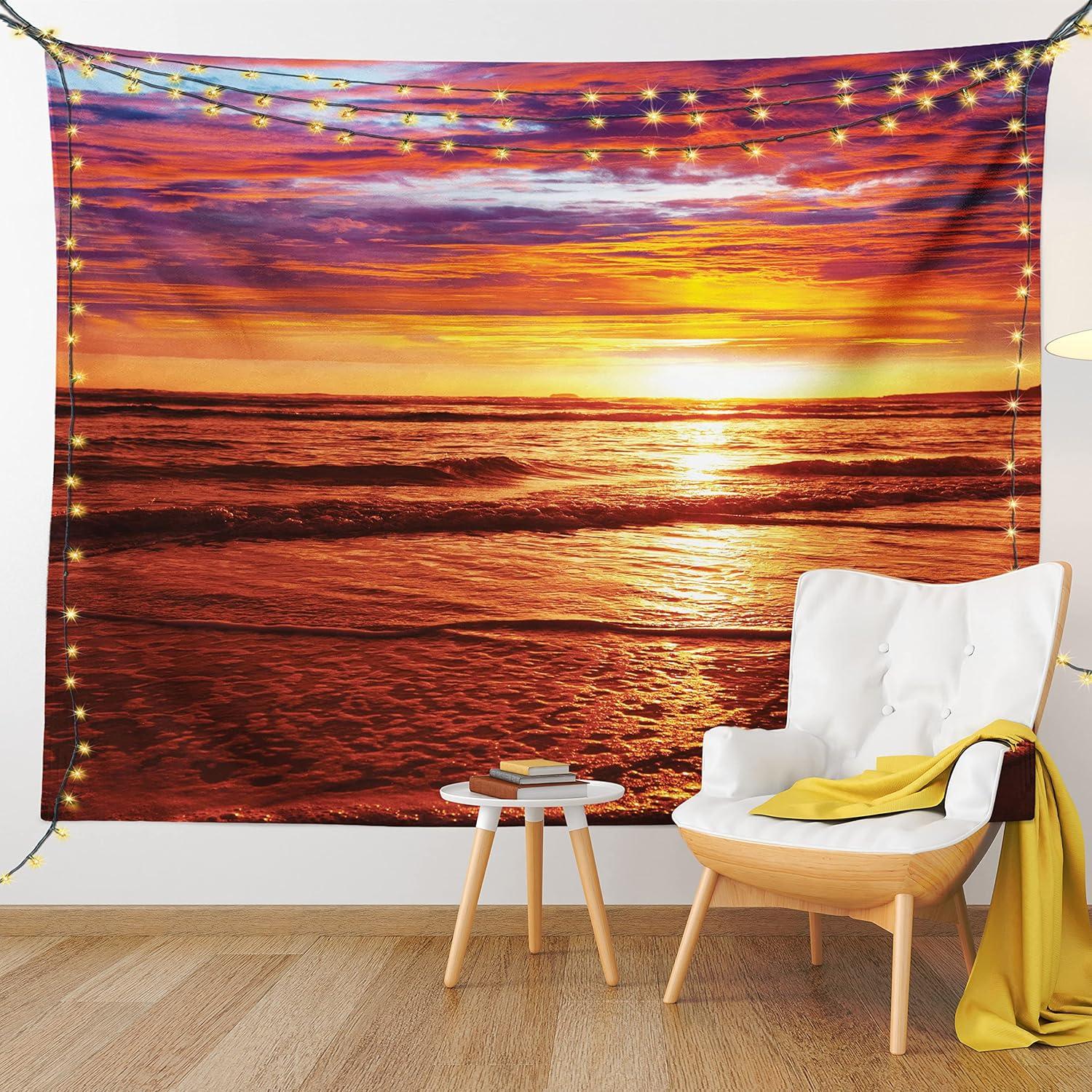 imageAmbesonne Turtle Tapestry Coral Reef and Sea Turtle Close up Photo Bonaire Island Waters Maritime Wide Wall Hanging for Bedroom Living Room Dorm 60 X 40 Pale Coffee Brown BlueOrange Yellow