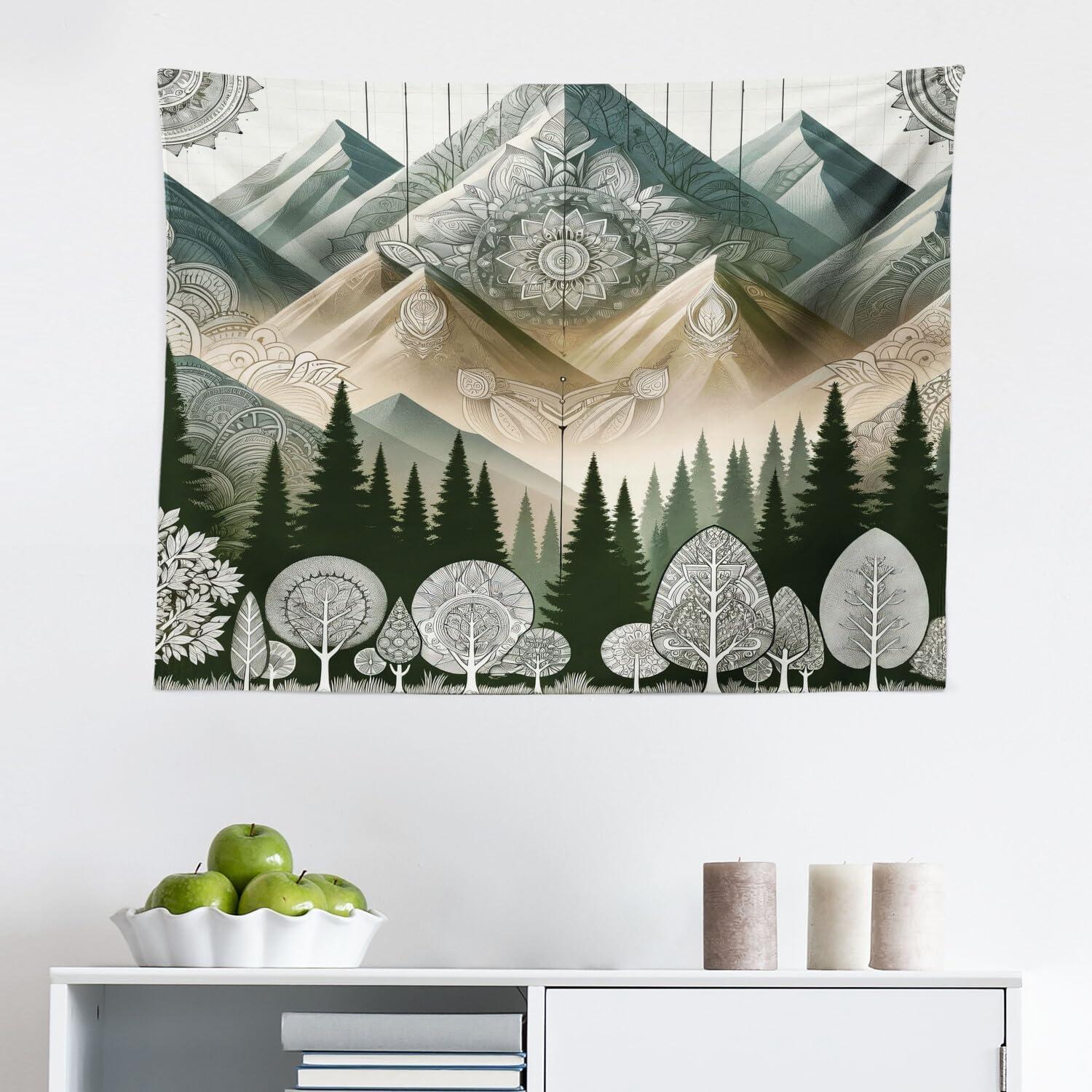 imageAmbesonne Turtle Tapestry Coral Reef and Sea Turtle Close up Photo Bonaire Island Waters Maritime Wide Wall Hanging for Bedroom Living Room Dorm 60 X 40 Pale Coffee Brown BlueDark Green Blue Grey Ecru