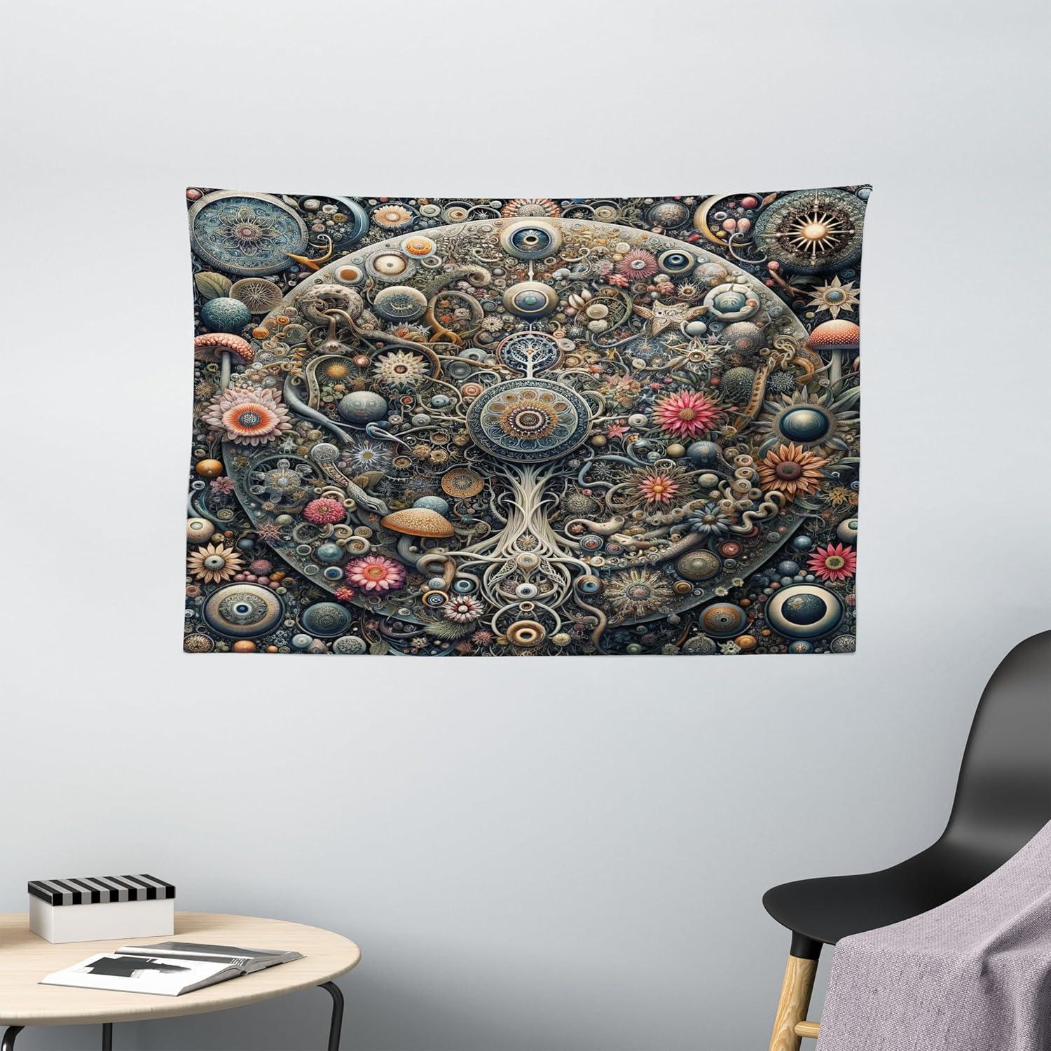 imageAmbesonne Turtle Tapestry Coral Reef and Sea Turtle Close up Photo Bonaire Island Waters Maritime Wide Wall Hanging for Bedroom Living Room Dorm 60 X 40 Pale Coffee Brown BlueDark Slate Blue Teal Pink