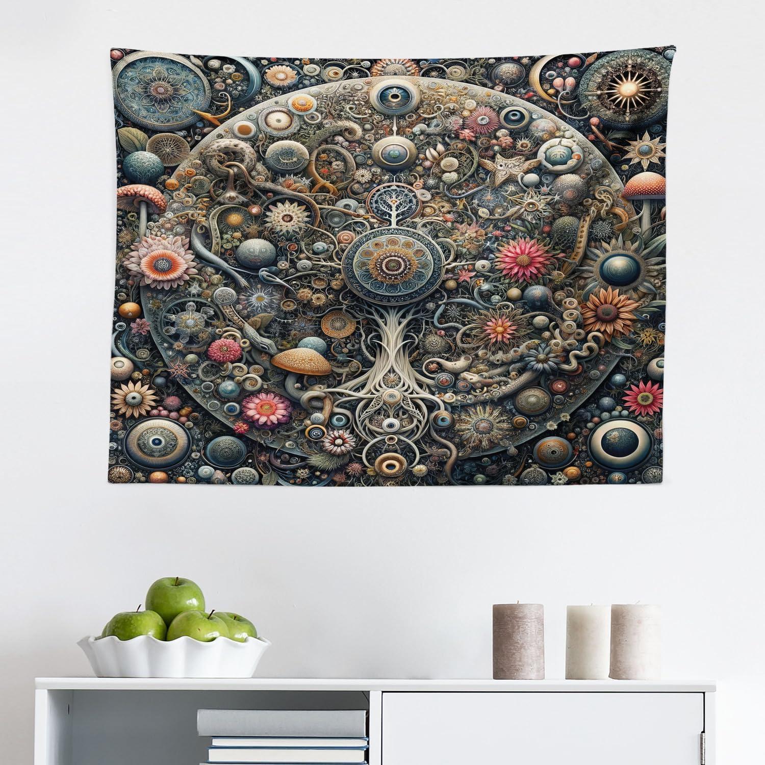 imageAmbesonne Turtle Tapestry Coral Reef and Sea Turtle Close up Photo Bonaire Island Waters Maritime Wide Wall Hanging for Bedroom Living Room Dorm 60 X 40 Pale Coffee Brown BlueDark Slate Blue Teal Pink
