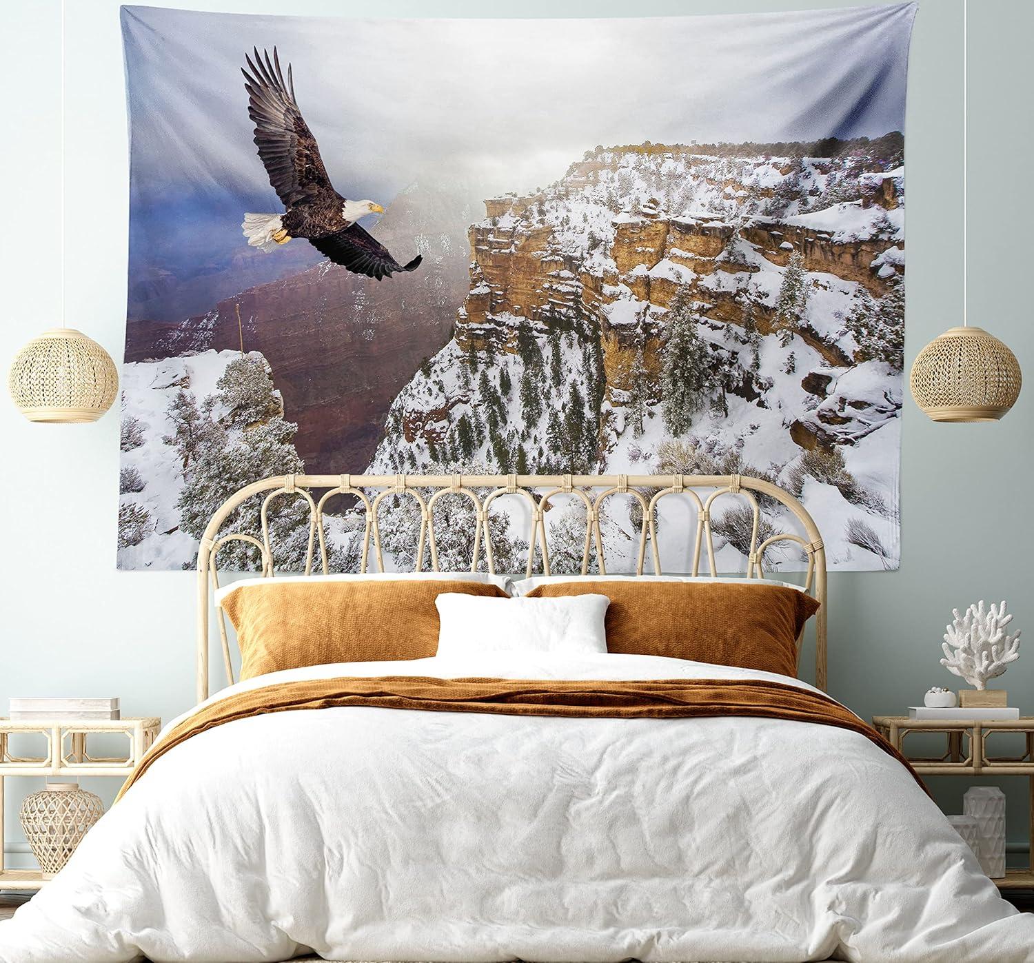 imageAmbesonne Turtle Tapestry Coral Reef and Sea Turtle Close up Photo Bonaire Island Waters Maritime Wide Wall Hanging for Bedroom Living Room Dorm 60 X 40 Pale Coffee Brown BlueWhite Brown