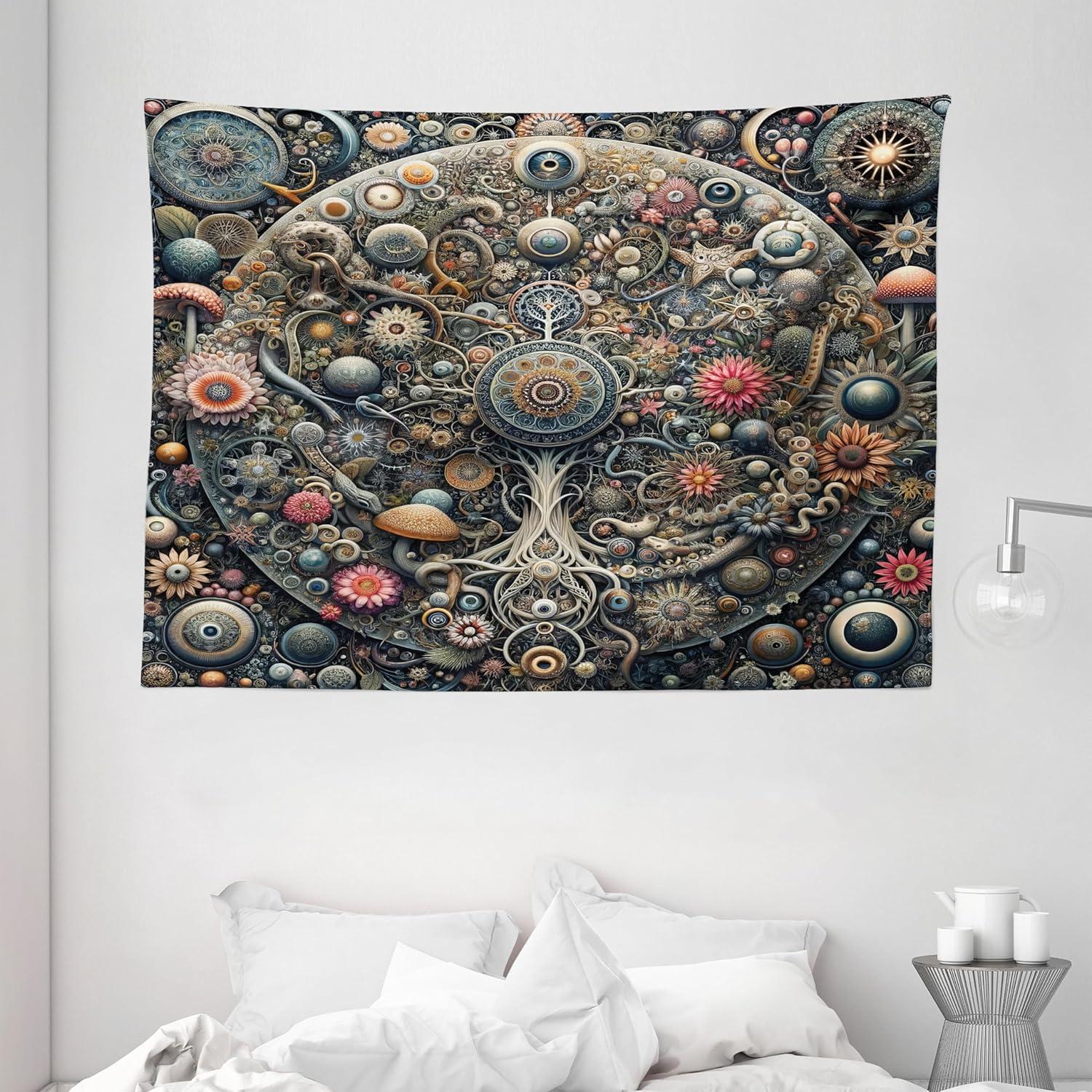 imageAmbesonne Turtle Tapestry Coral Reef and Sea Turtle Close up Photo Bonaire Island Waters Maritime Wide Wall Hanging for Bedroom Living Room Dorm 60 X 40 Pale Coffee Brown BlueDark Slate Blue Teal Pink