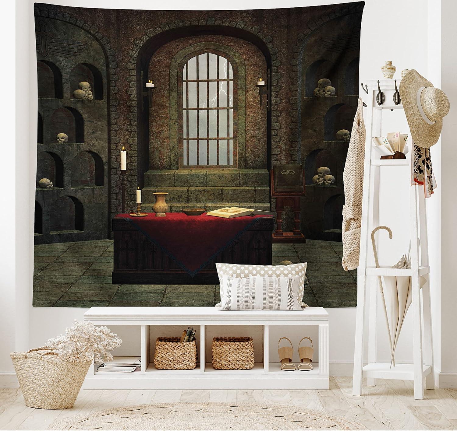 imageAmbesonne Turtle Tapestry Coral Reef and Sea Turtle Close up Photo Bonaire Island Waters Maritime Wide Wall Hanging for Bedroom Living Room Dorm 60 X 40 Pale Coffee Brown BlueBrown Red