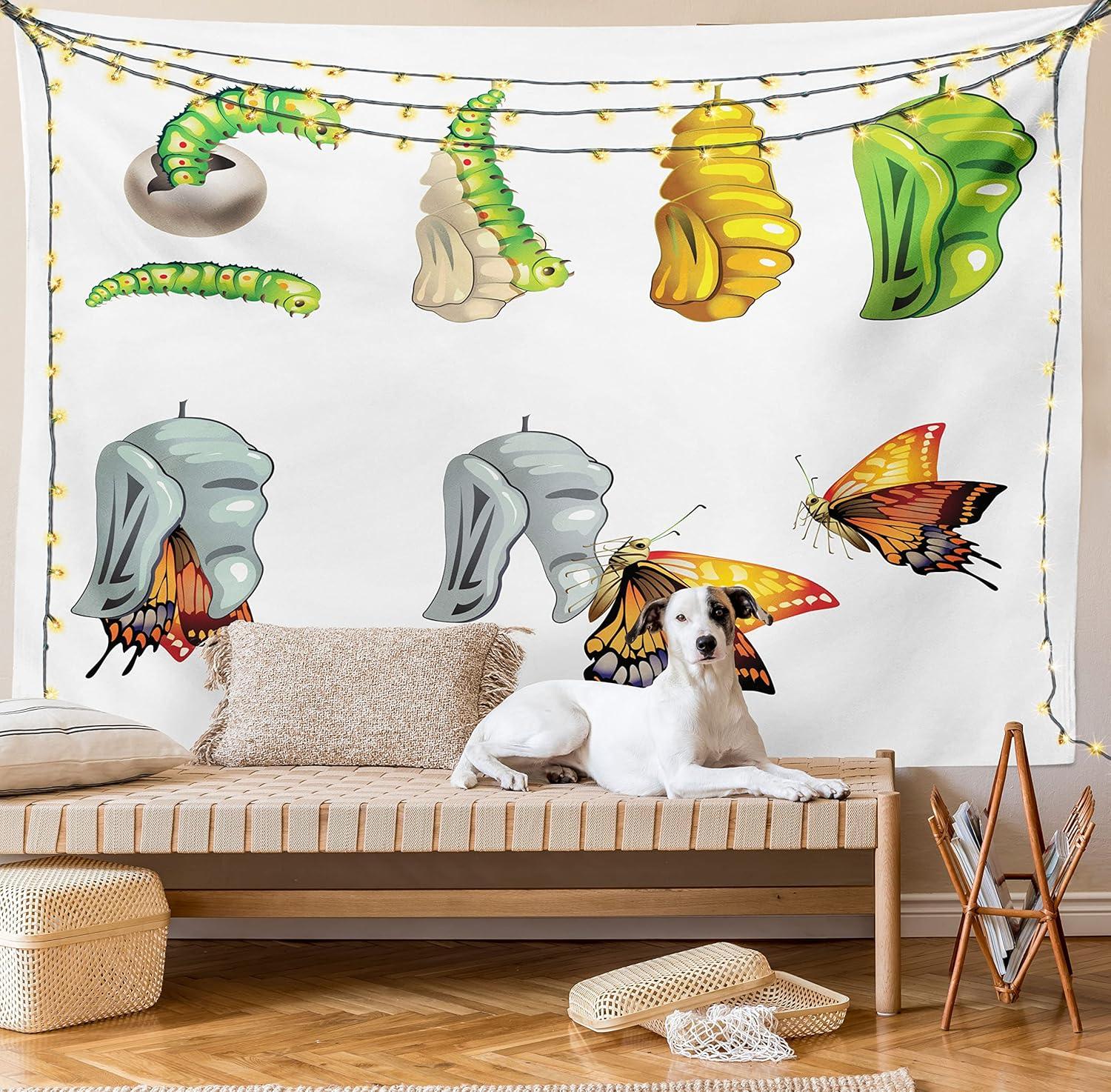 imageAmbesonne Turtle Tapestry Coral Reef and Sea Turtle Close up Photo Bonaire Island Waters Maritime Wide Wall Hanging for Bedroom Living Room Dorm 60 X 40 Pale Coffee Brown BlueGreen Grey Marigold