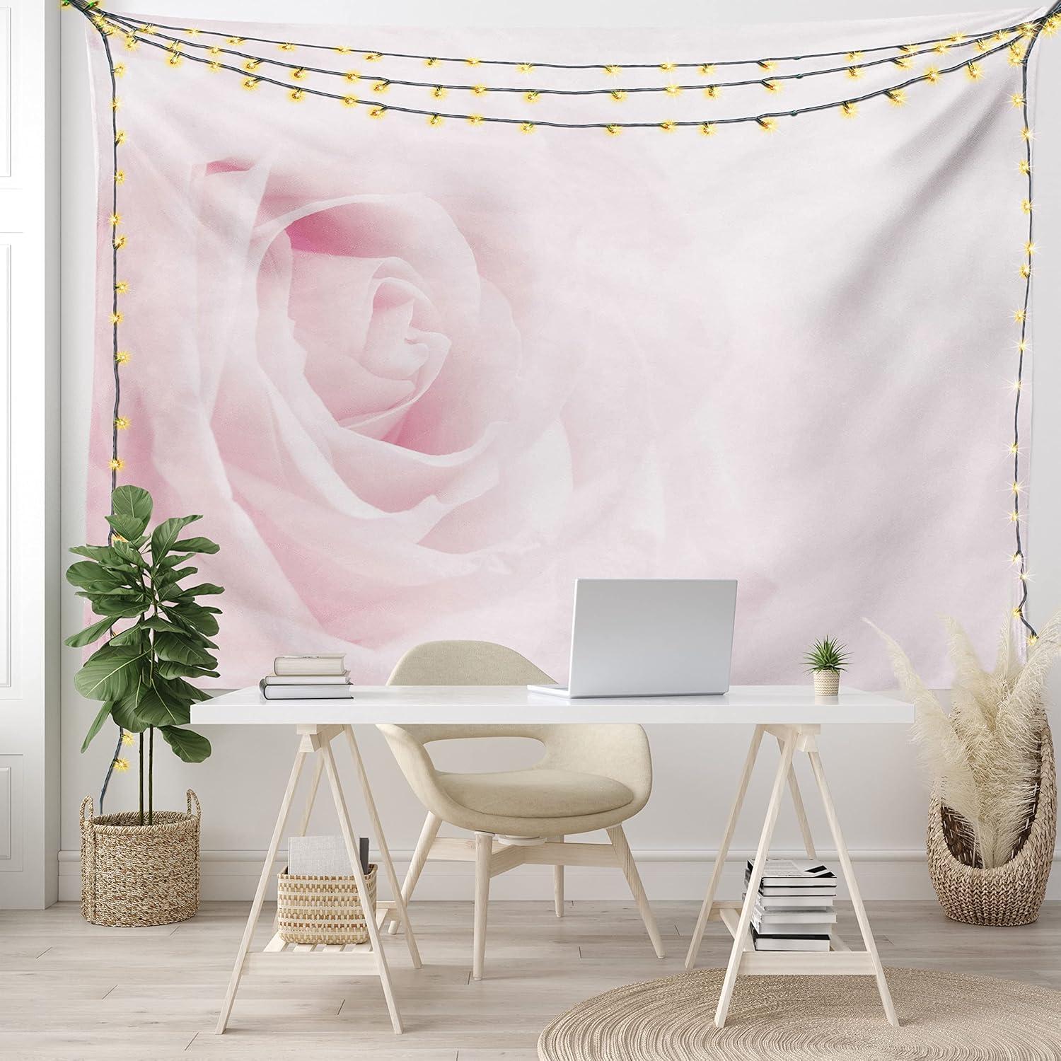imageAmbesonne Turtle Tapestry Coral Reef and Sea Turtle Close up Photo Bonaire Island Waters Maritime Wide Wall Hanging for Bedroom Living Room Dorm 60 X 40 Pale Coffee Brown BluePale Pink