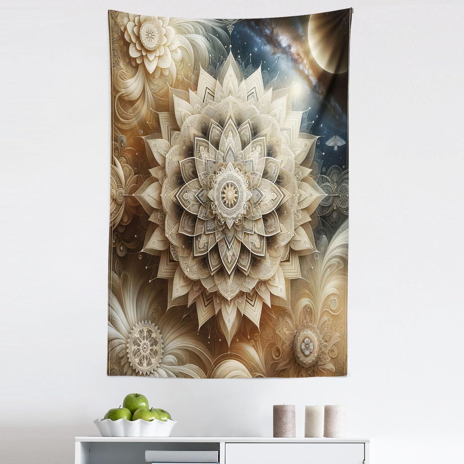 imageAmbesonne Turtle Tapestry Coral Reef and Sea Turtle Close up Photo Bonaire Island Waters Maritime Wide Wall Hanging for Bedroom Living Room Dorm 60 X 40 Pale Coffee Brown BluePale Khaki Camel Sea Blue