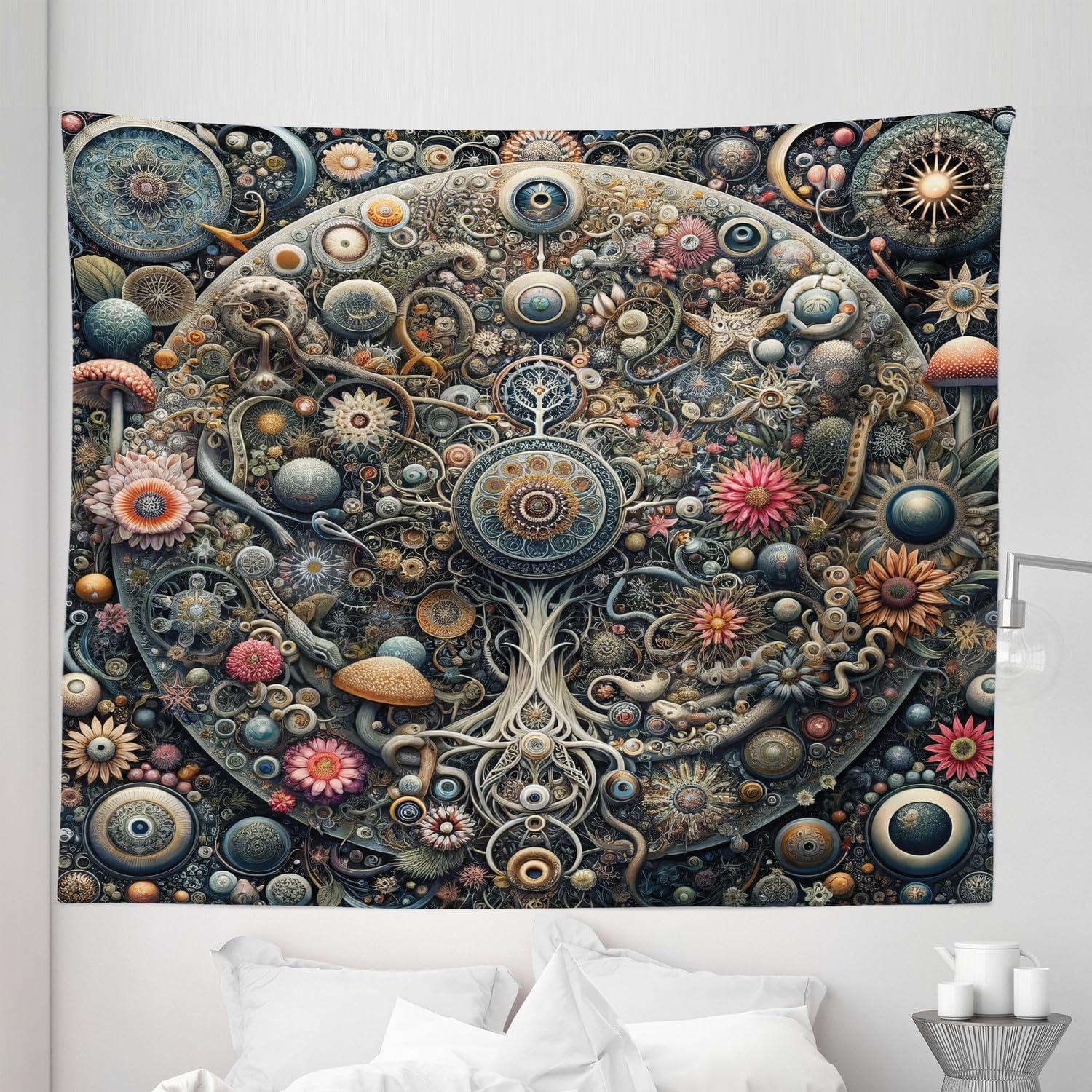 imageAmbesonne Turtle Tapestry Coral Reef and Sea Turtle Close up Photo Bonaire Island Waters Maritime Wide Wall Hanging for Bedroom Living Room Dorm 60 X 40 Pale Coffee Brown BlueDark Slate Blue Teal Pink