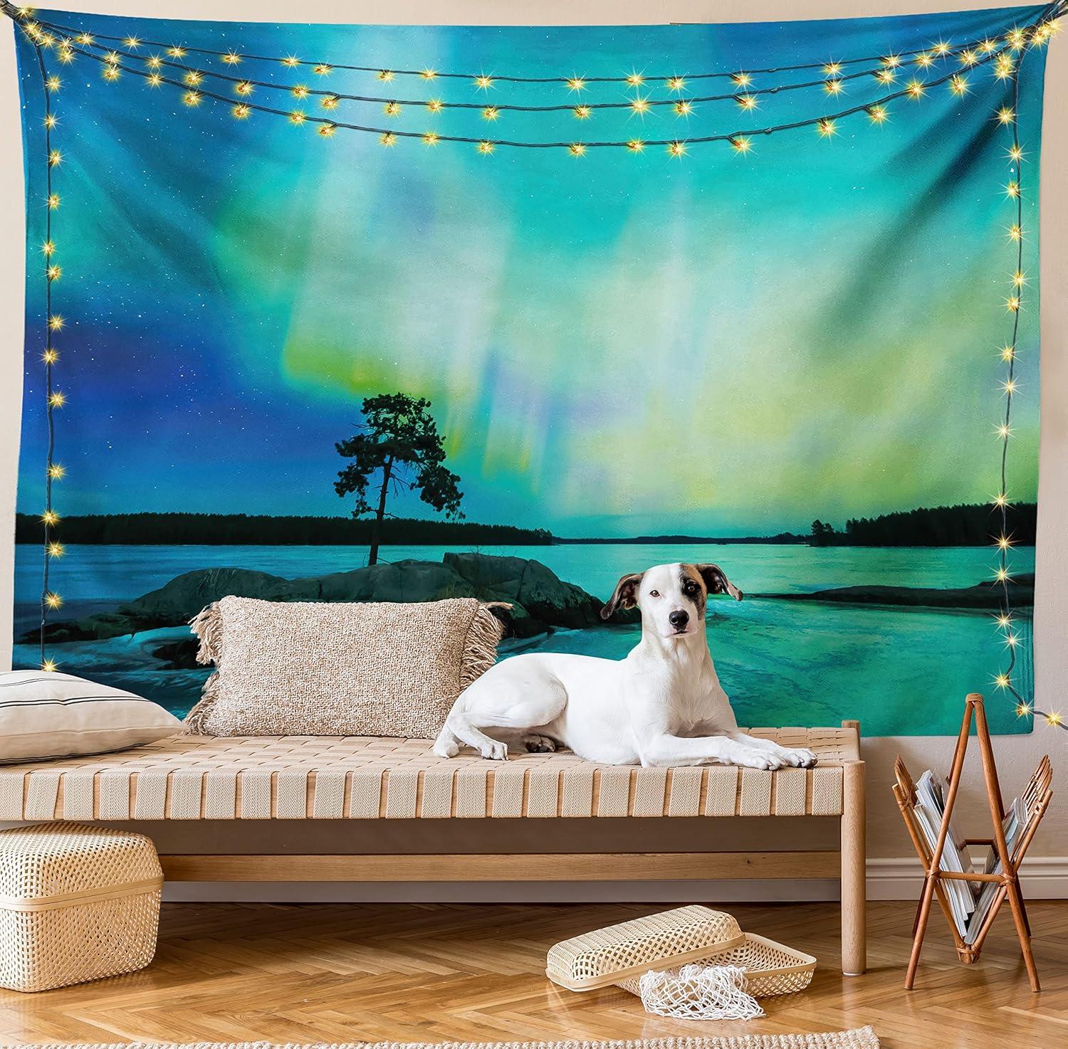imageAmbesonne Turtle Tapestry Coral Reef and Sea Turtle Close up Photo Bonaire Island Waters Maritime Wide Wall Hanging for Bedroom Living Room Dorm 60 X 40 Pale Coffee Brown BlueLime Green