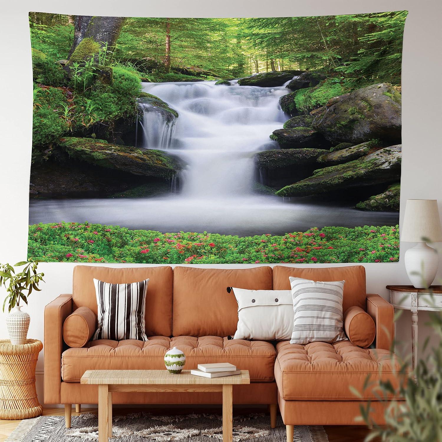 imageAmbesonne Turtle Tapestry Coral Reef and Sea Turtle Close up Photo Bonaire Island Waters Maritime Wide Wall Hanging for Bedroom Living Room Dorm 60 X 40 Pale Coffee Brown BlueGreen White