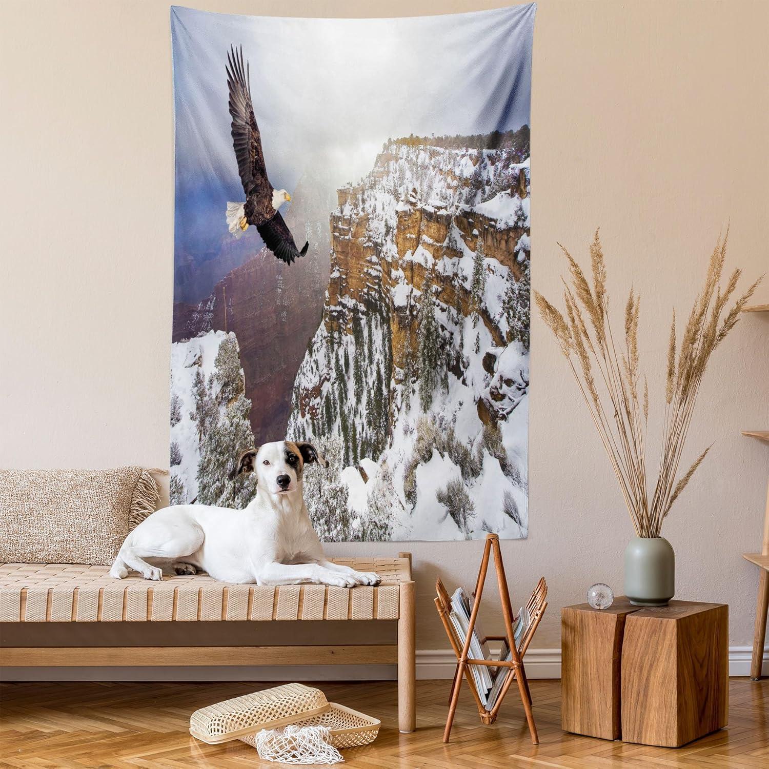 imageAmbesonne Turtle Tapestry Coral Reef and Sea Turtle Close up Photo Bonaire Island Waters Maritime Wide Wall Hanging for Bedroom Living Room Dorm 60 X 40 Pale Coffee Brown BlueWhite Brown
