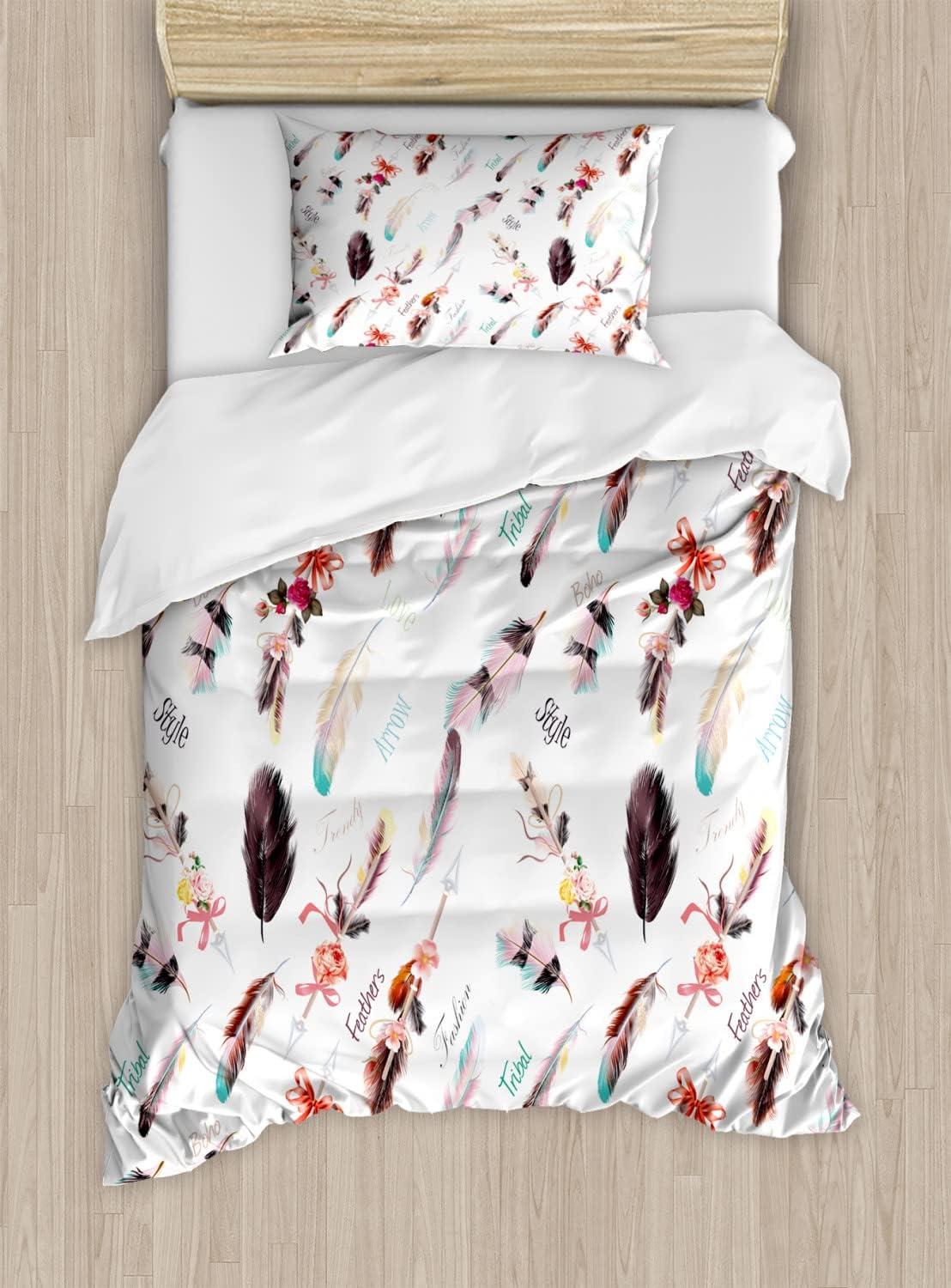 imageAmbesonne Valentine Duvet Cover Set Big Little Heart Motifs on Colorful Background with Dots Romance Love Theme Decorative 3 Piece Bedding Set with 2 Pillow Shams Queen Size Pink GreenPale Rose Multicolor
