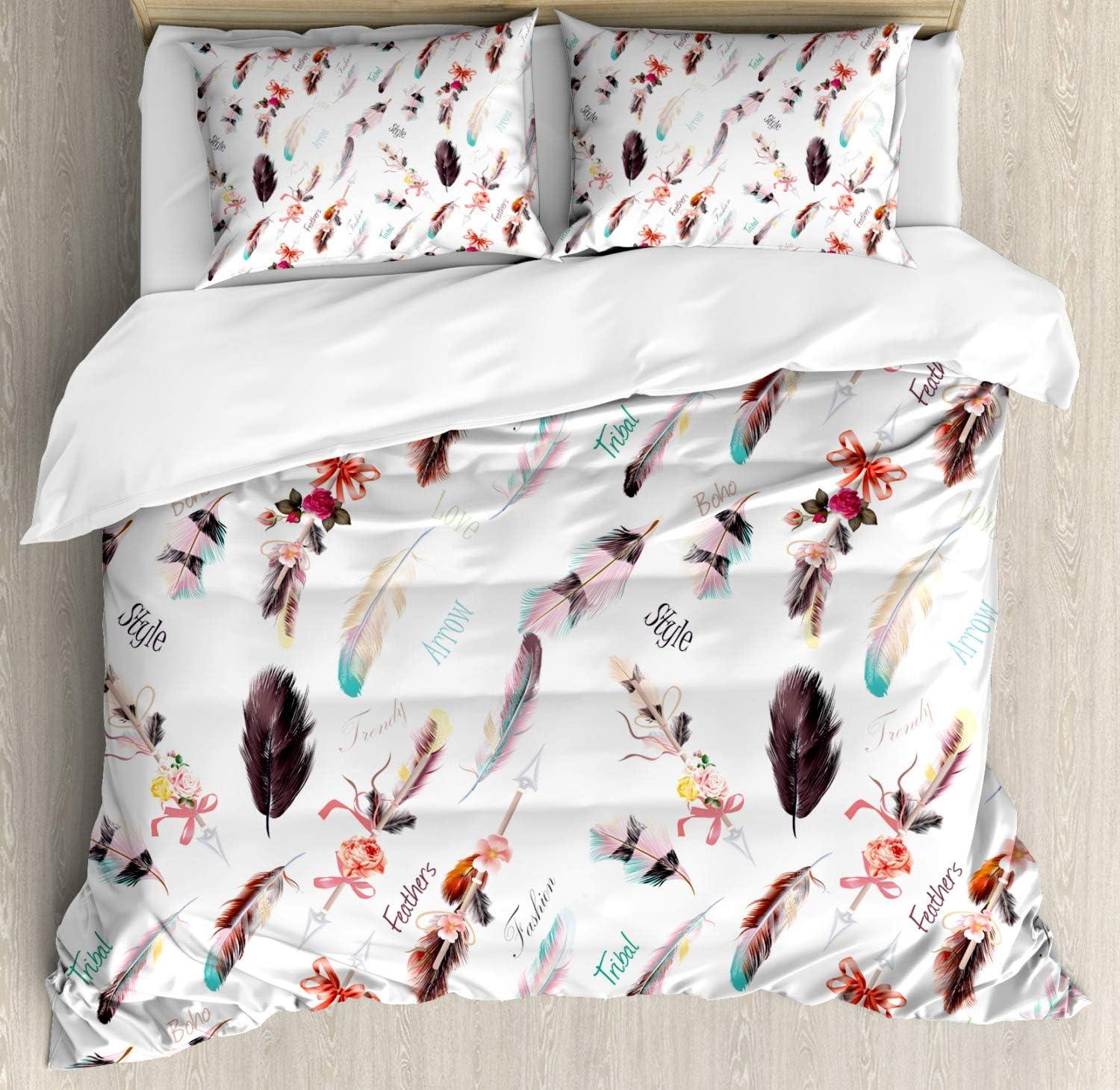 imageAmbesonne Valentine Duvet Cover Set Big Little Heart Motifs on Colorful Background with Dots Romance Love Theme Decorative 3 Piece Bedding Set with 2 Pillow Shams Queen Size Pink GreenPale Rose Multicolor
