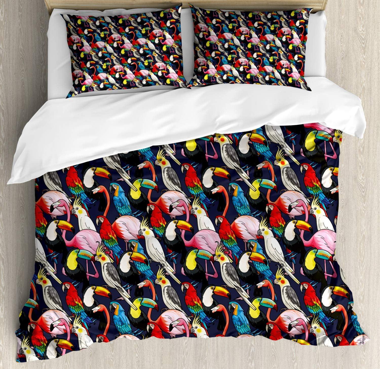 imageAmbesonne Valentine Duvet Cover Set Big Little Heart Motifs on Colorful Background with Dots Romance Love Theme Decorative 3 Piece Bedding Set with 2 Pillow Shams Queen Size Pink GreenBlack and Multicolor