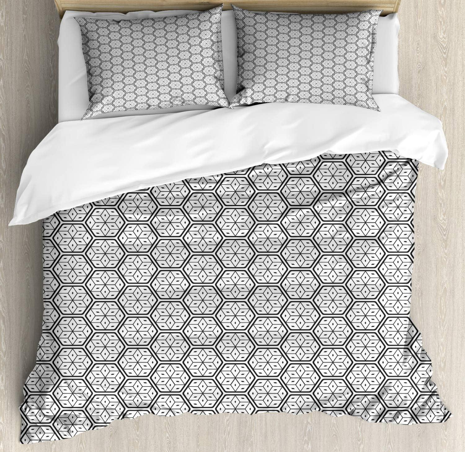 imageAmbesonne Valentine Duvet Cover Set Big Little Heart Motifs on Colorful Background with Dots Romance Love Theme Decorative 3 Piece Bedding Set with 2 Pillow Shams Queen Size Pink GreenCharcoal Grey and White