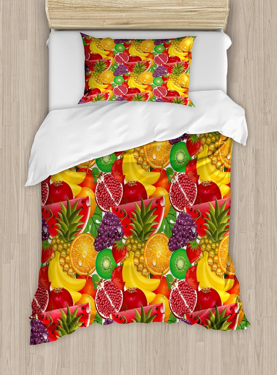imageAmbesonne Valentine Duvet Cover Set Big Little Heart Motifs on Colorful Background with Dots Romance Love Theme Decorative 3 Piece Bedding Set with 2 Pillow Shams Queen Size Pink GreenDark Pink Multicolor