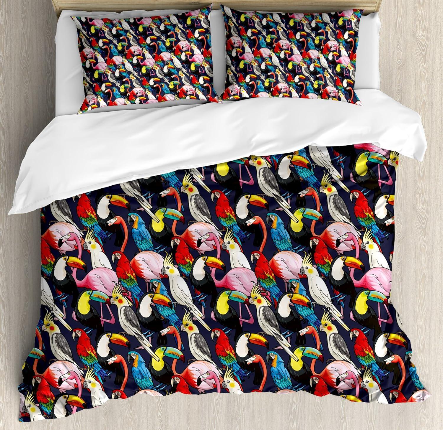 imageAmbesonne Valentine Duvet Cover Set Big Little Heart Motifs on Colorful Background with Dots Romance Love Theme Decorative 3 Piece Bedding Set with 2 Pillow Shams Queen Size Pink GreenBlack and Multicolor