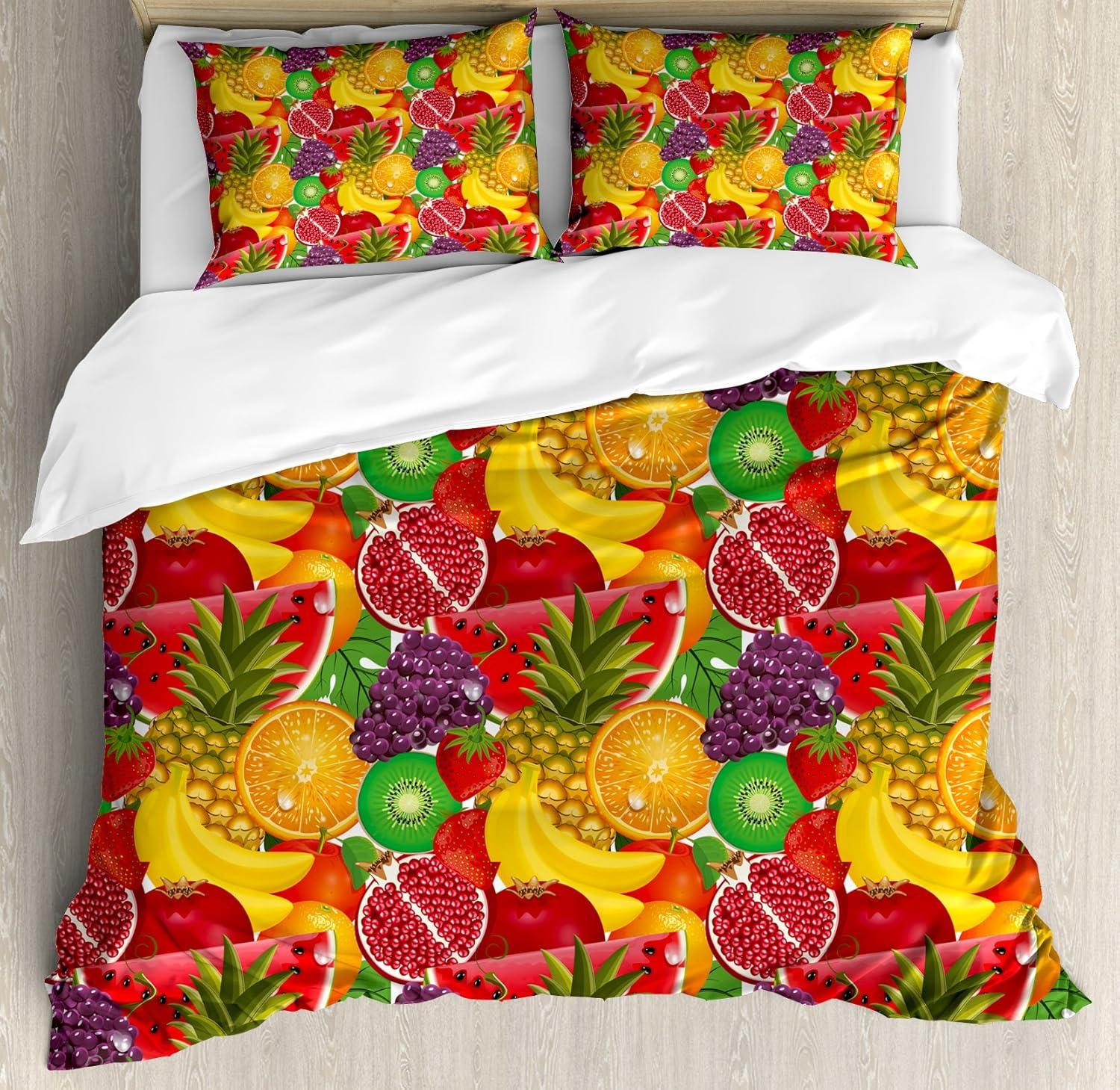 imageAmbesonne Valentine Duvet Cover Set Big Little Heart Motifs on Colorful Background with Dots Romance Love Theme Decorative 3 Piece Bedding Set with 2 Pillow Shams Queen Size Pink GreenDark Pink Multicolor