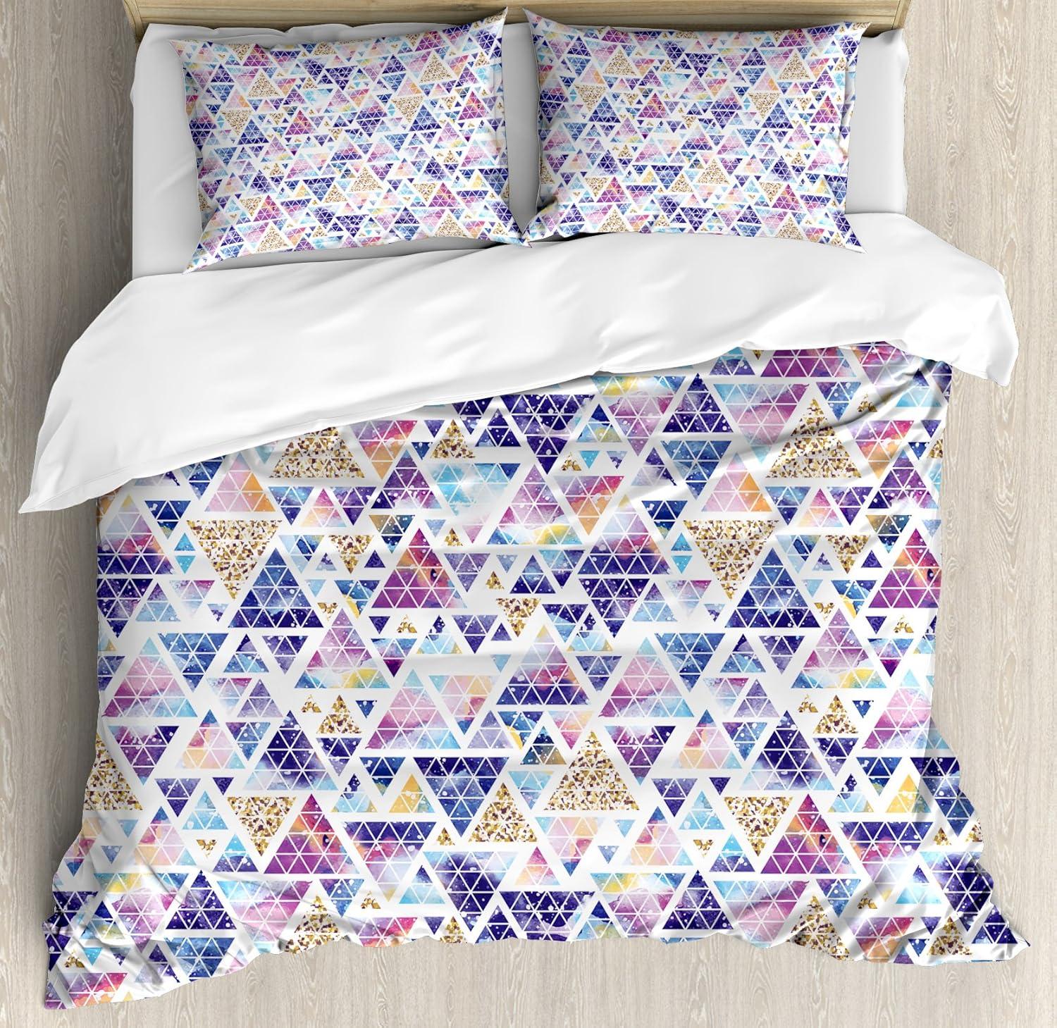 imageAmbesonne Valentine Duvet Cover Set Big Little Heart Motifs on Colorful Background with Dots Romance Love Theme Decorative 3 Piece Bedding Set with 2 Pillow Shams Queen Size Pink GreenViolet Multi