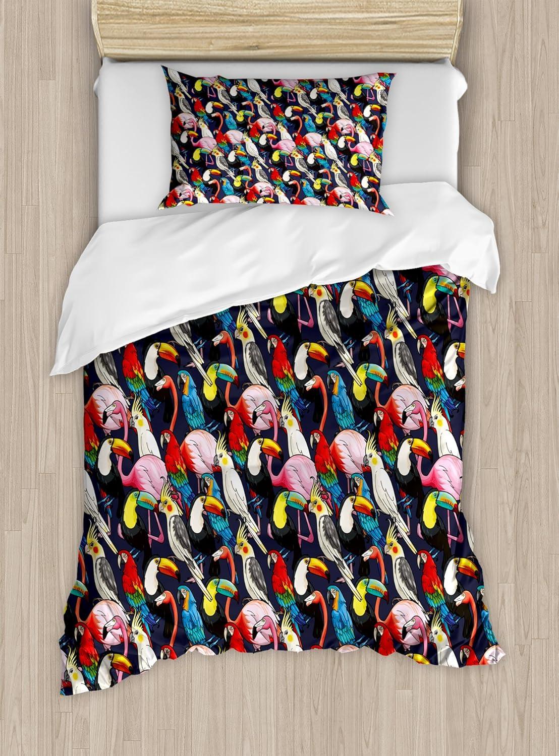imageAmbesonne Valentine Duvet Cover Set Big Little Heart Motifs on Colorful Background with Dots Romance Love Theme Decorative 3 Piece Bedding Set with 2 Pillow Shams Queen Size Pink GreenBlack and Multicolor