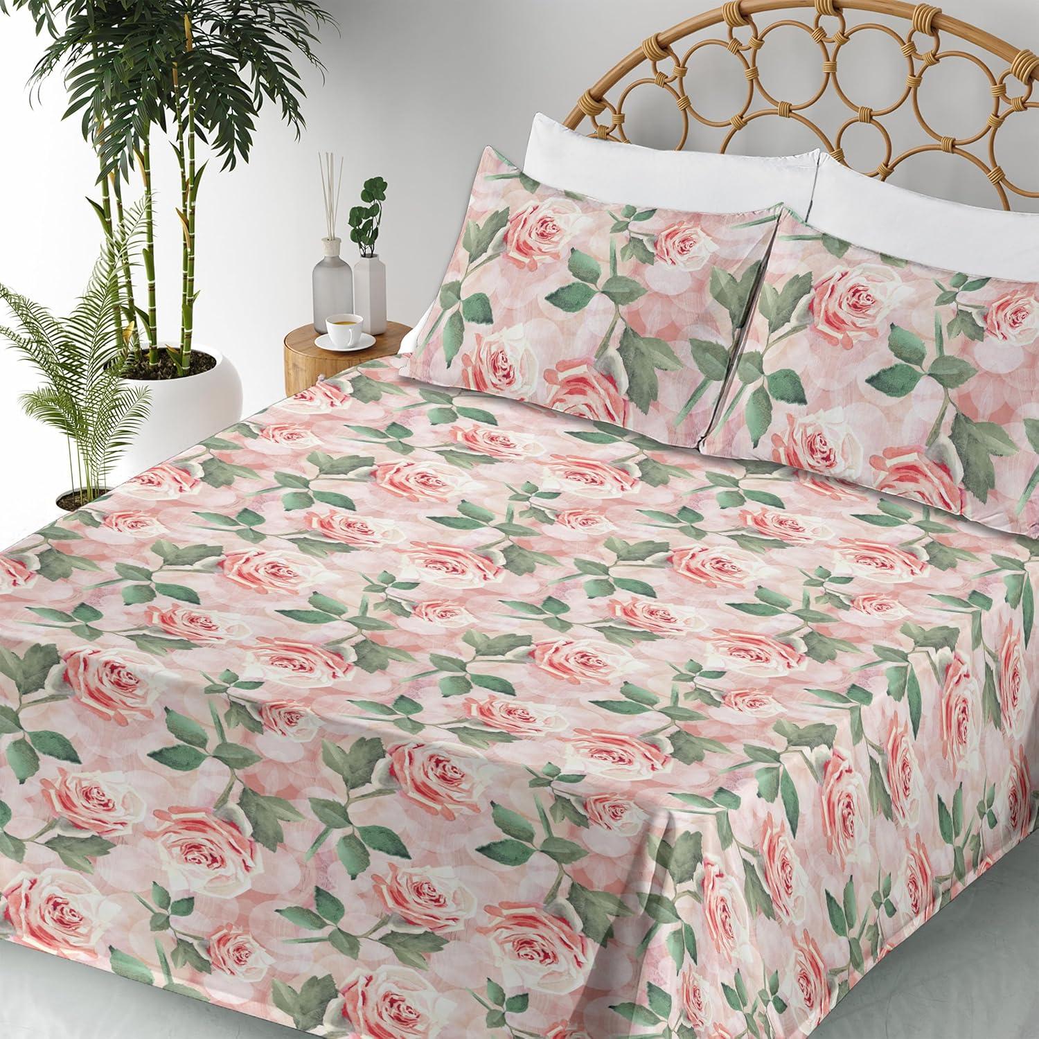 imageAmbesonne Valentines Day Sheet Set Simple Grunge Design Line Hearts Pattern on Striped Backdrop Fitted and Flat Sheet with Pillowcases Bedding Accent 4 Piece Set Calking Dark Coral Coral DimgrayPale Pink Reseda Green
