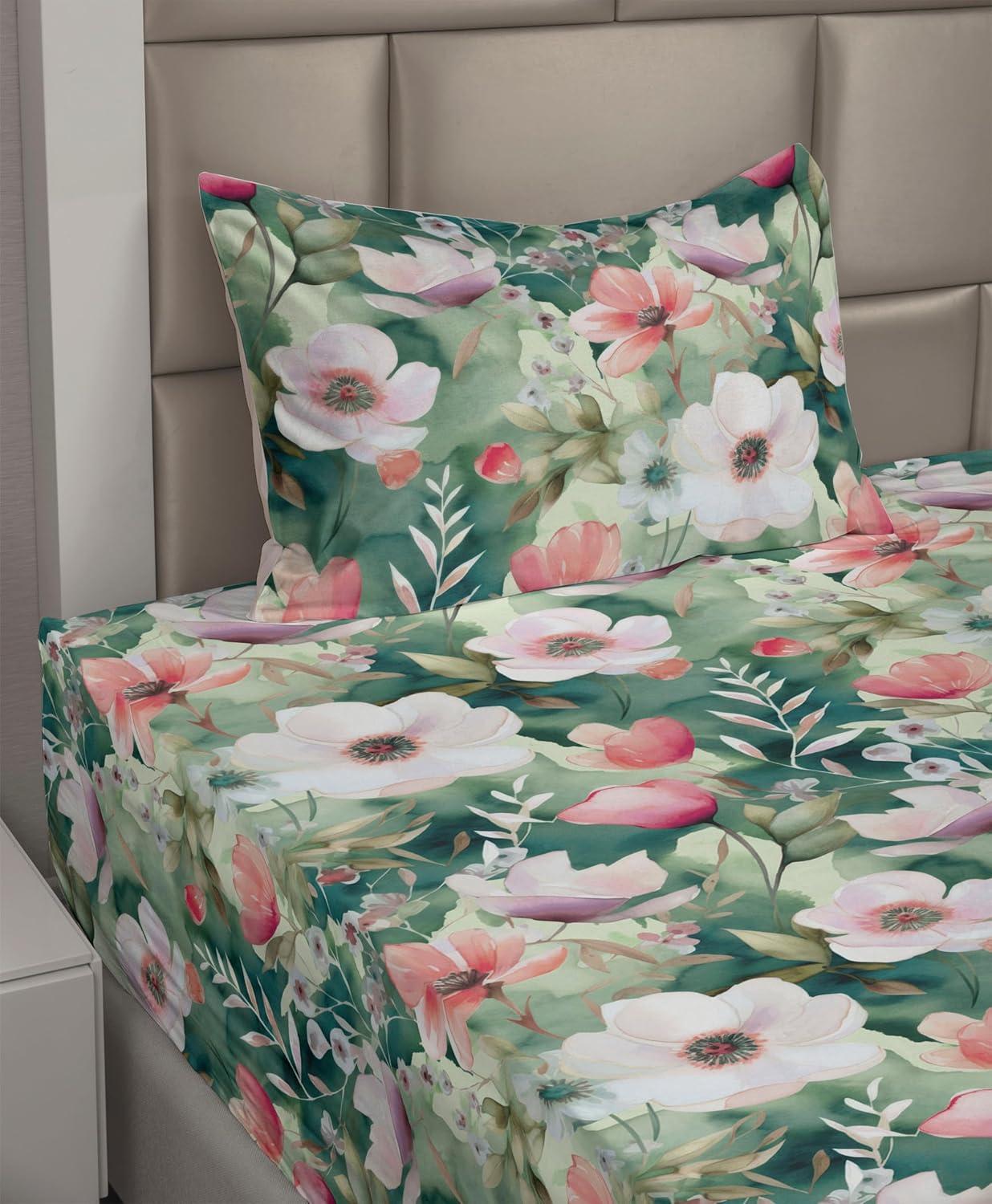 imageAmbesonne Valentines Day Sheet Set Simple Grunge Design Line Hearts Pattern on Striped Backdrop Fitted and Flat Sheet with Pillowcases Bedding Accent 4 Piece Set Calking Dark Coral Coral DimgrayTeal Coral Pale Green