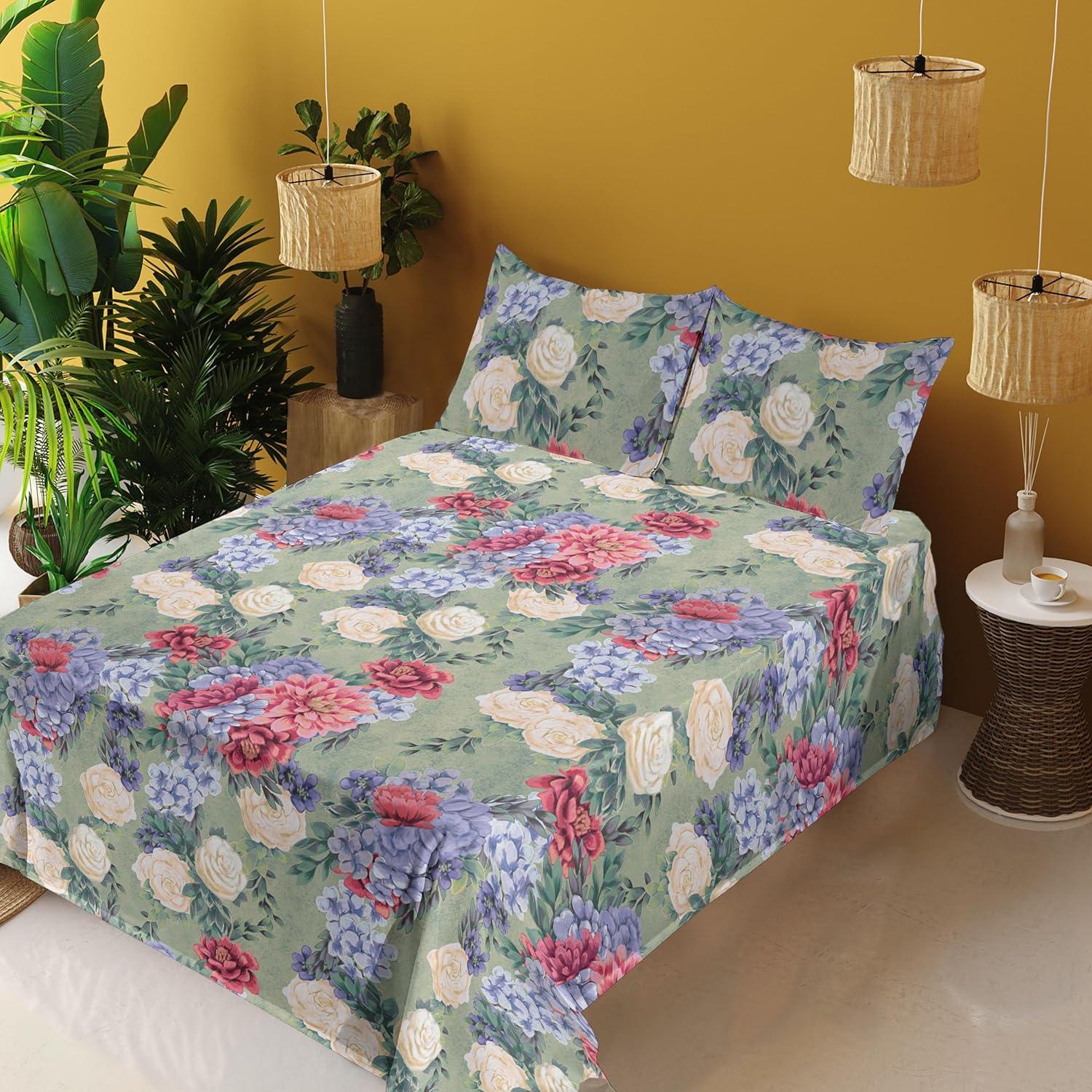 imageAmbesonne Valentines Day Sheet Set Simple Grunge Design Line Hearts Pattern on Striped Backdrop Fitted and Flat Sheet with Pillowcases Bedding Accent 4 Piece Set Calking Dark Coral Coral DimgrayDried Rose Laurel Green