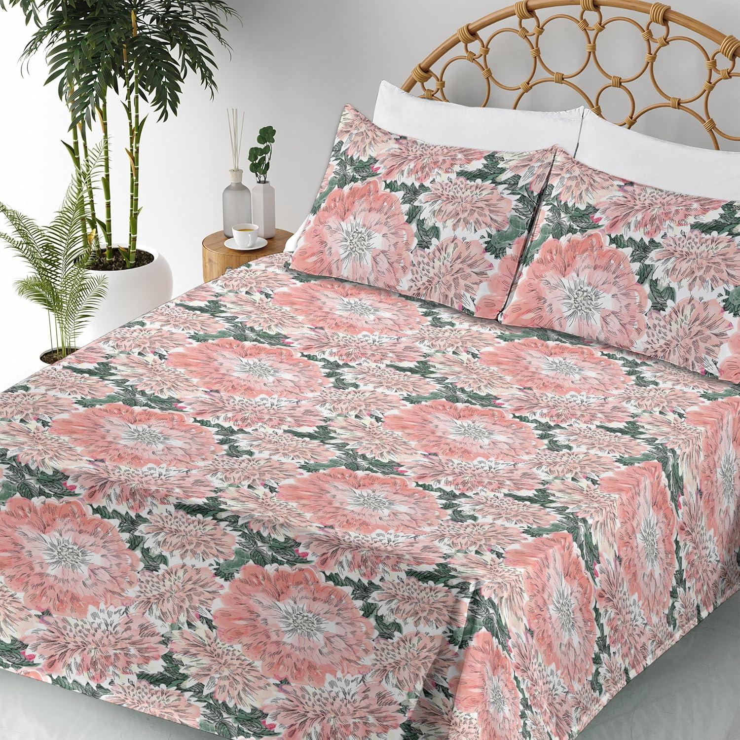 imageAmbesonne Valentines Day Sheet Set Simple Grunge Design Line Hearts Pattern on Striped Backdrop Fitted and Flat Sheet with Pillowcases Bedding Accent 4 Piece Set Calking Dark Coral Coral DimgrayDark Salmon Forest Green