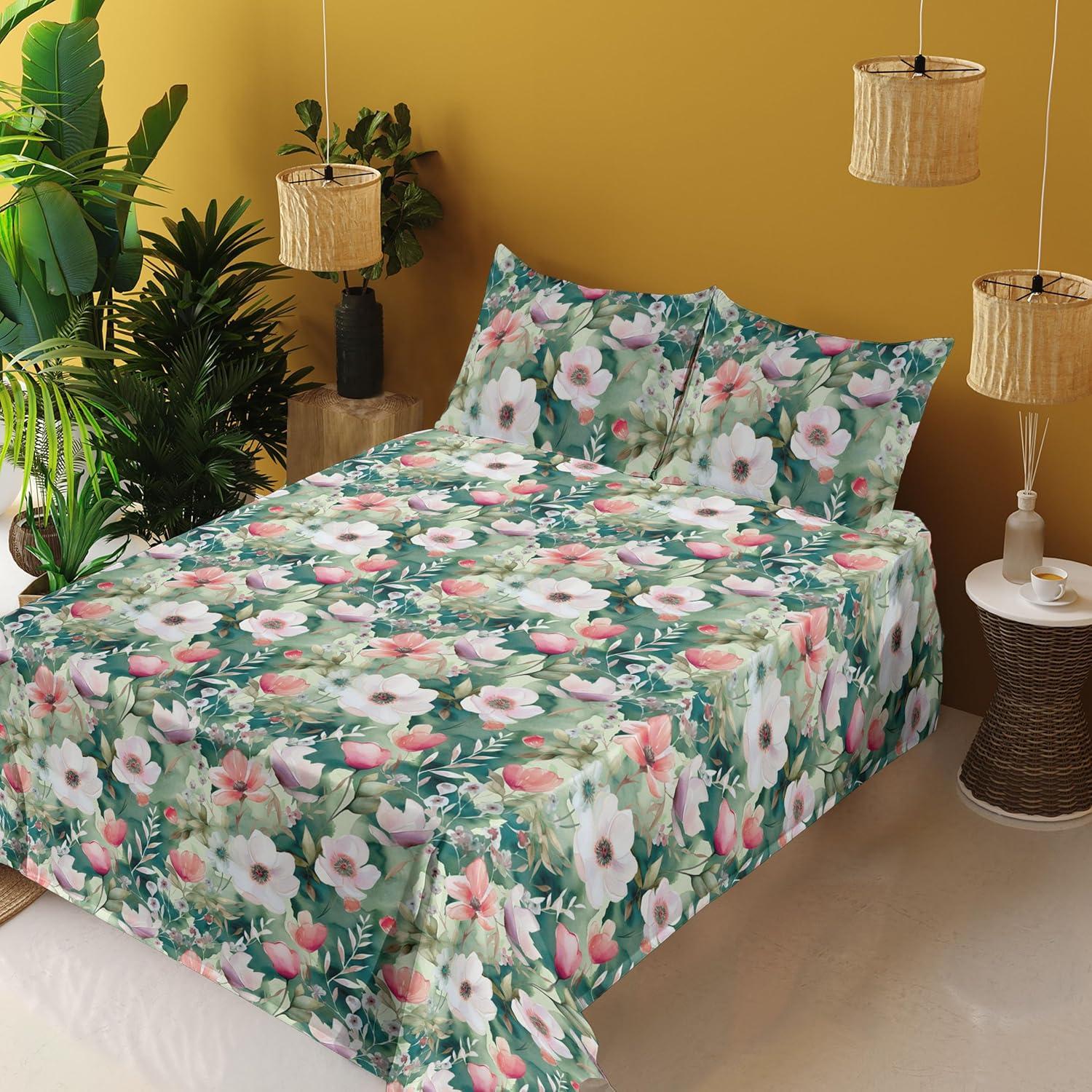 imageAmbesonne Valentines Day Sheet Set Simple Grunge Design Line Hearts Pattern on Striped Backdrop Fitted and Flat Sheet with Pillowcases Bedding Accent 4 Piece Set Calking Dark Coral Coral DimgrayTeal Coral Pale Green